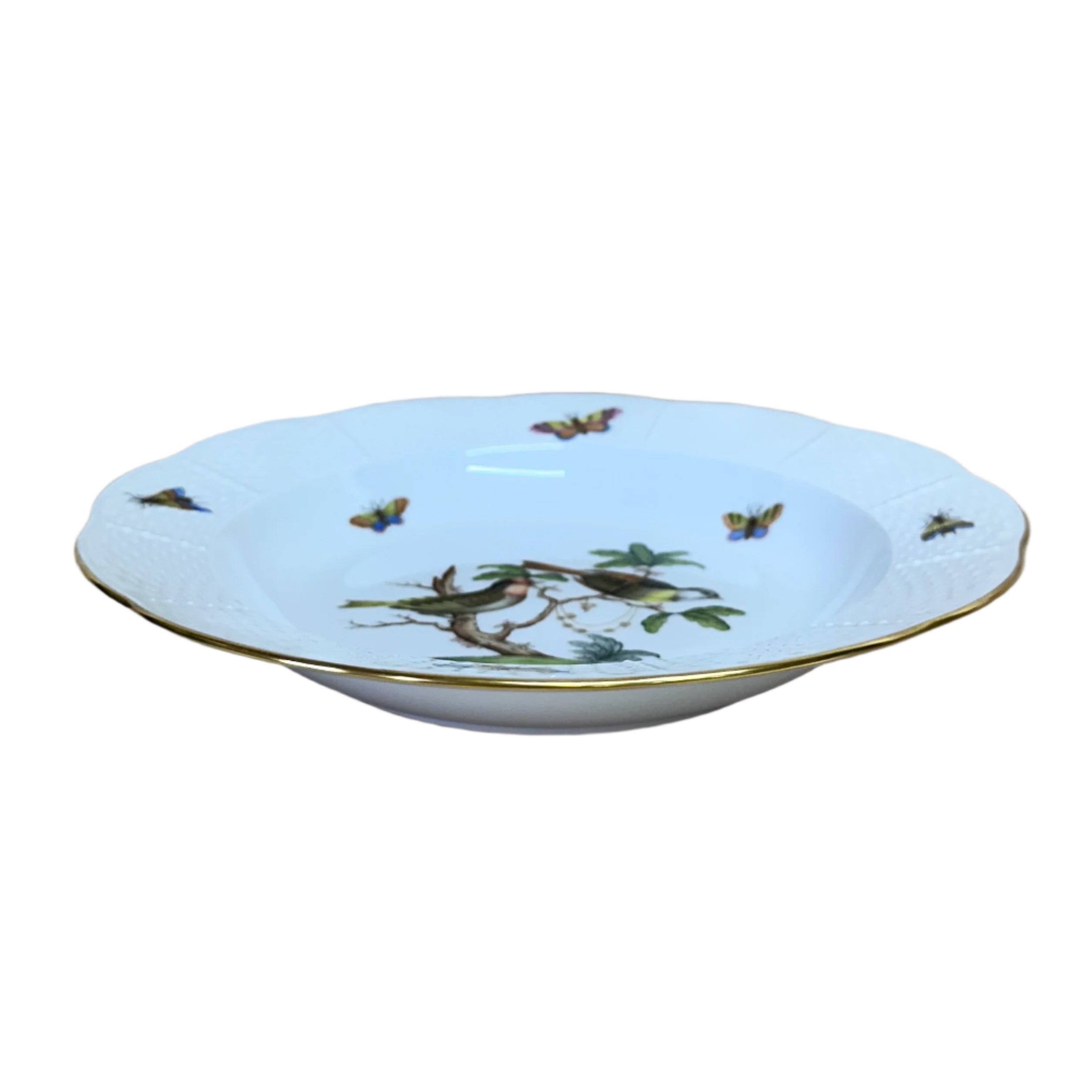 Herend Porcelain Large Rim Soup Bowl Rothschild Bird 503-0-00/R0-11