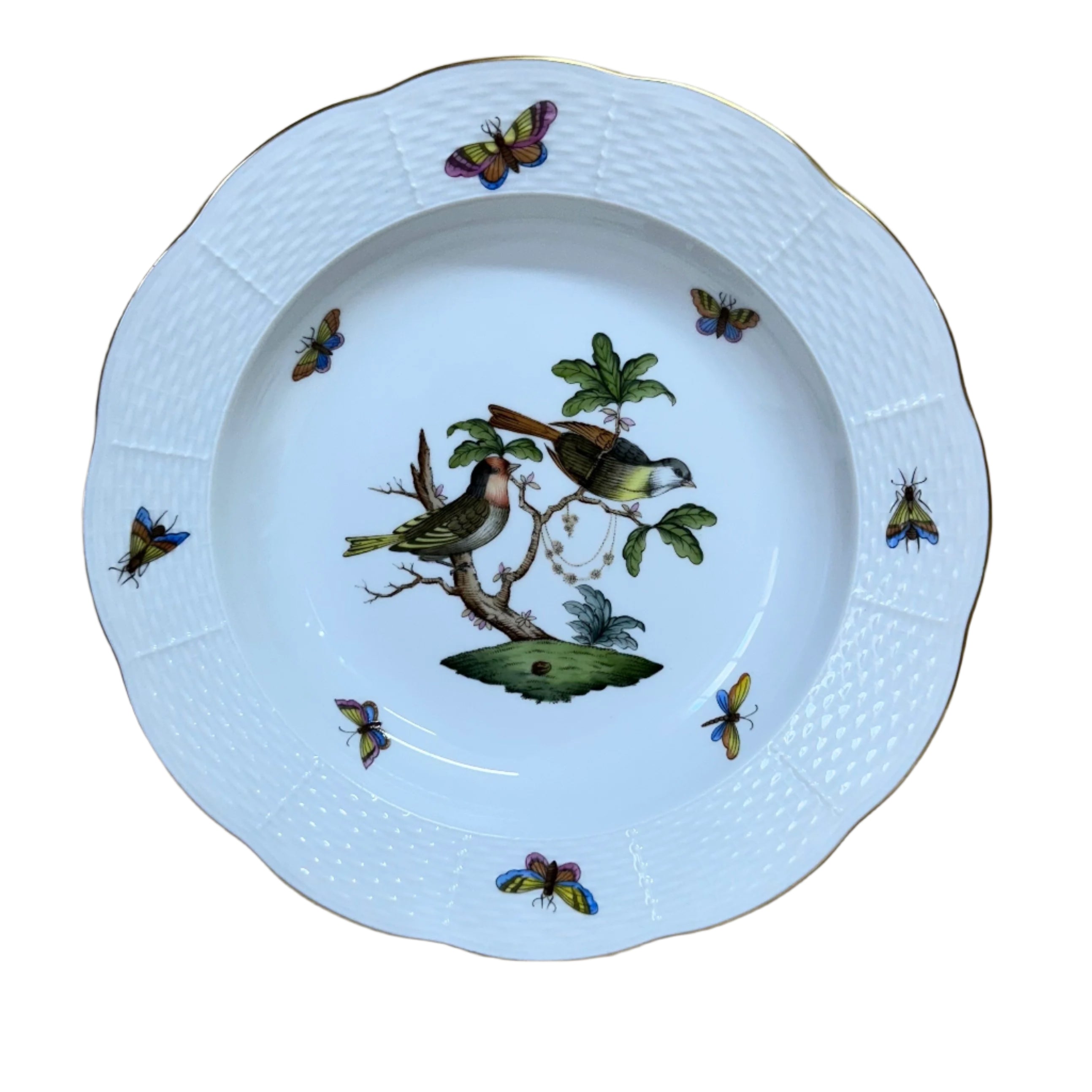 Herend Porcelain Large Rim Soup Bowl Rothschild Bird 503-0-00/R0-11