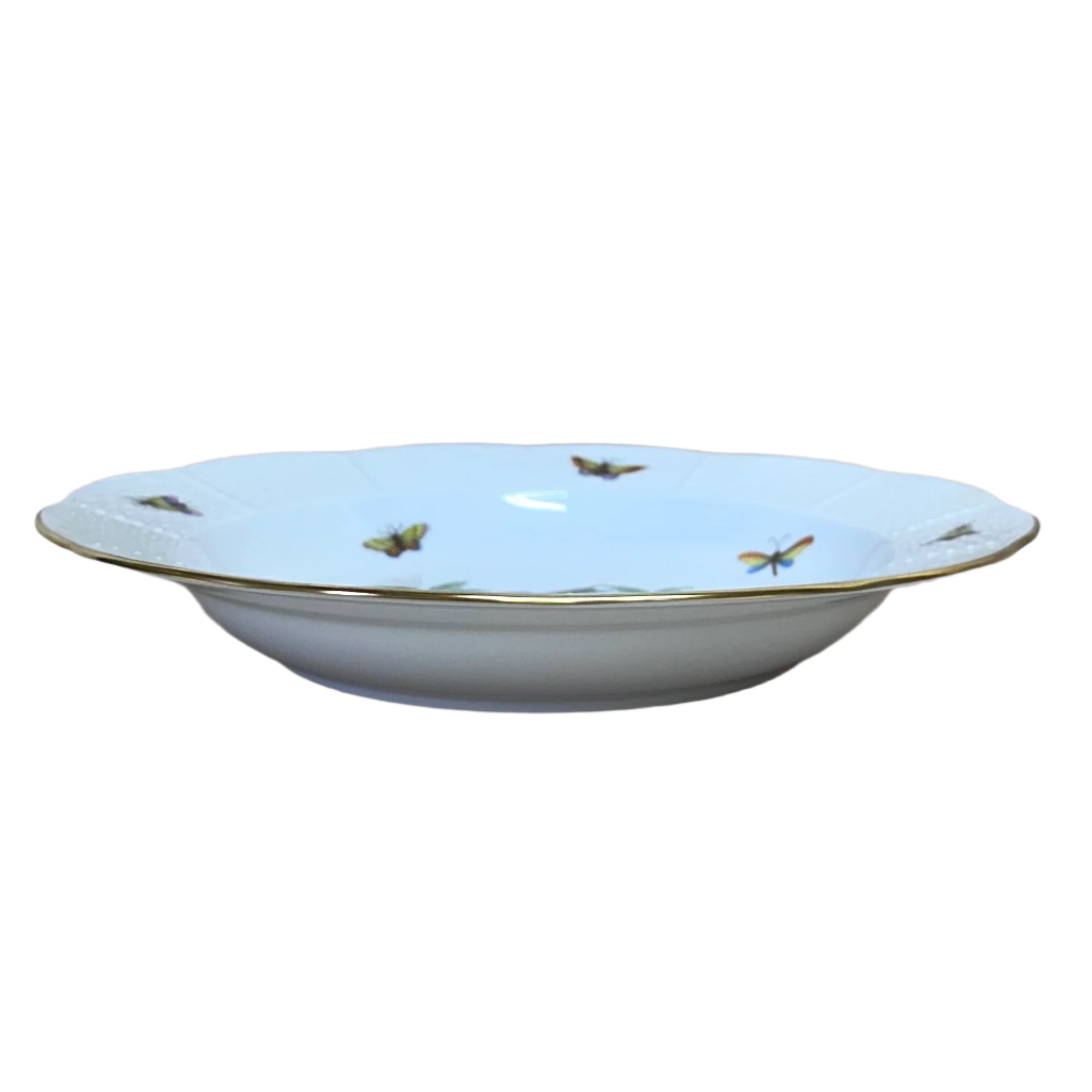 Herend Rothschild Bird Porcelain Large Rim Soup Bowl 503-0-00/R0-12