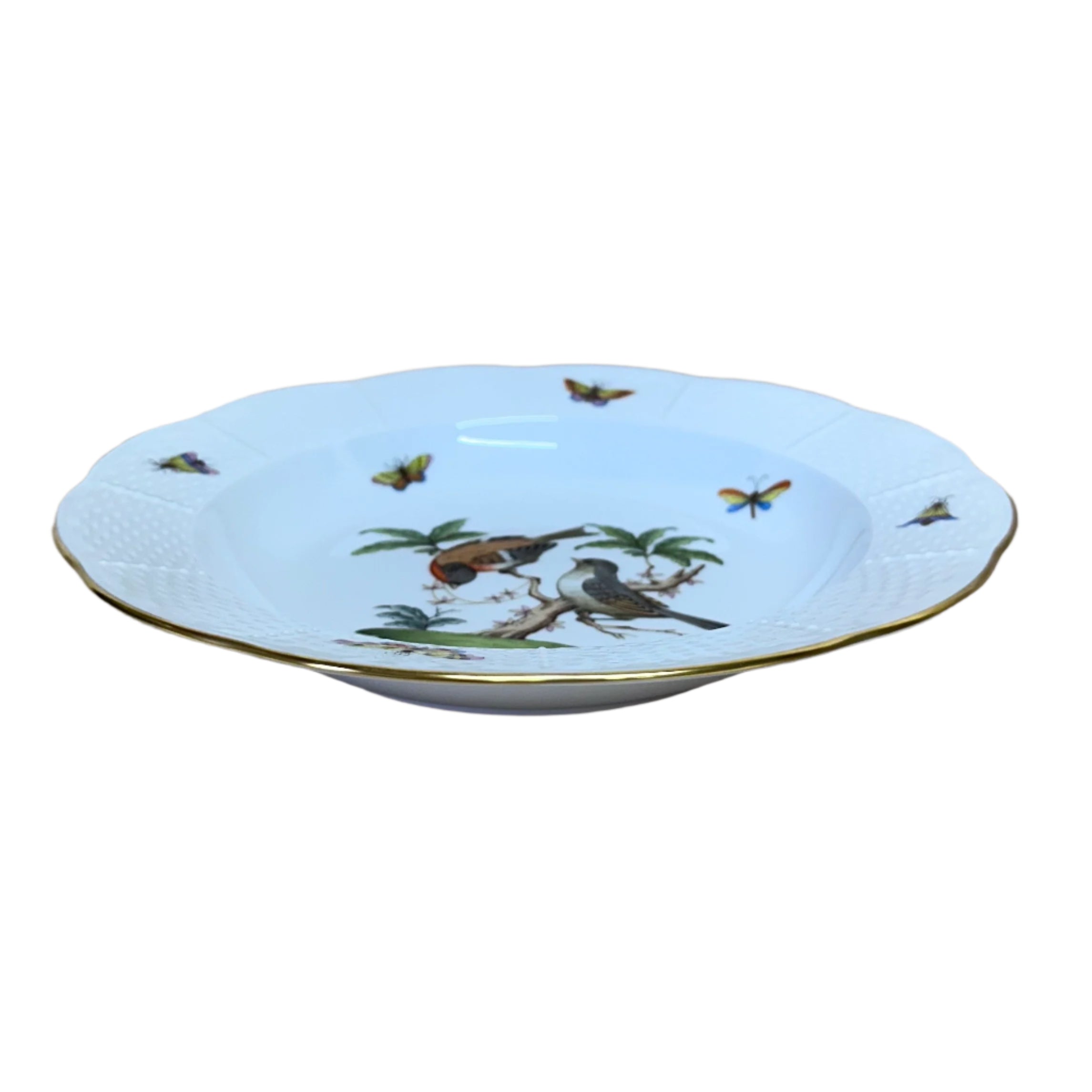Herend Rothschild Bird Porcelain Large Rim Soup Bowl 503-0-00/R0-12