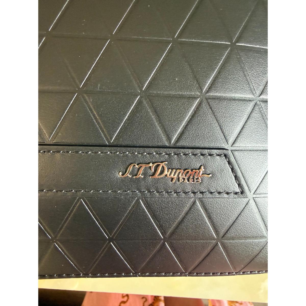 S. T. Dupont Firehead Black Leather Shoulder Bag 160001