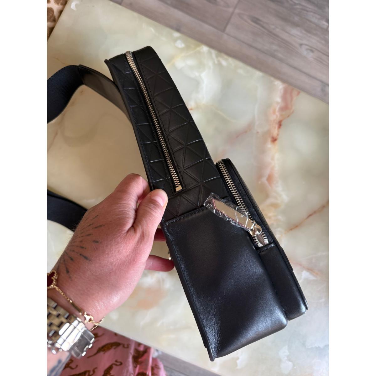 S. T. Dupont Firehead Black Leather Shoulder Bag 160001