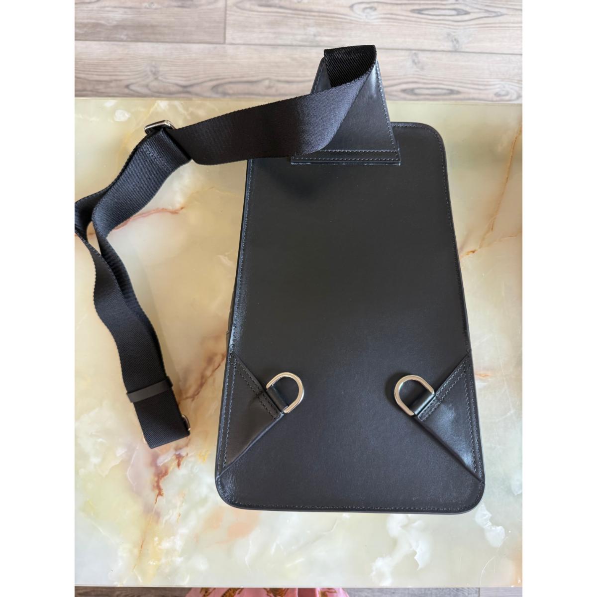 S. T. Dupont Firehead Black Leather Shoulder Bag 160001
