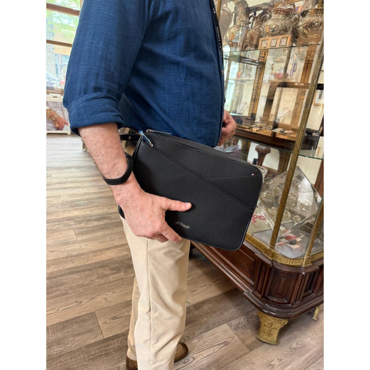 S. T. Dupont Neo Capsule Black Leather Pouch 181243