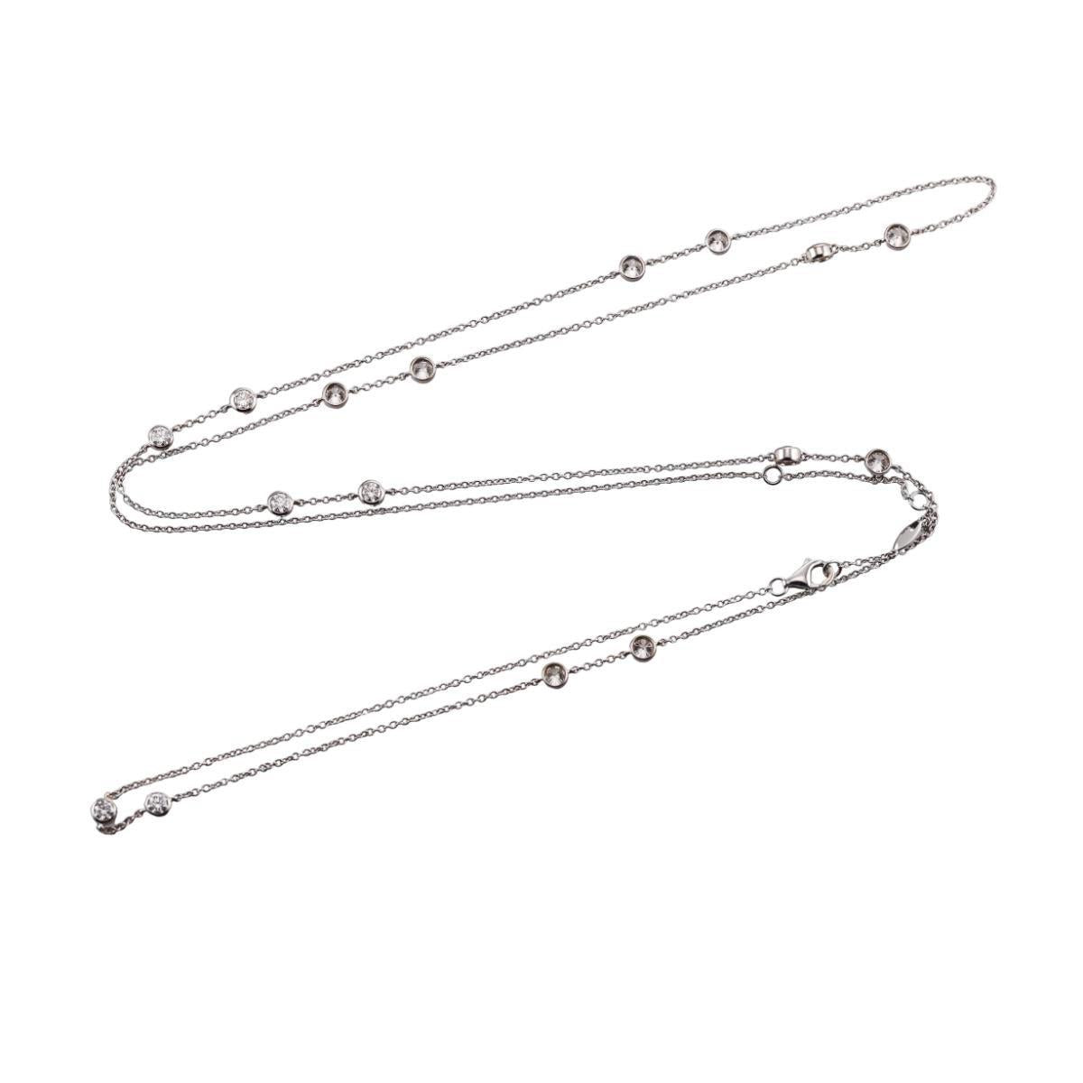 Memoire Diamond 18k Gold Station Necklace