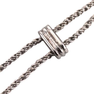 Lalique Vibrante Carved Crystal Onyx Sterling Tassel Lariat Necklace 10531200
