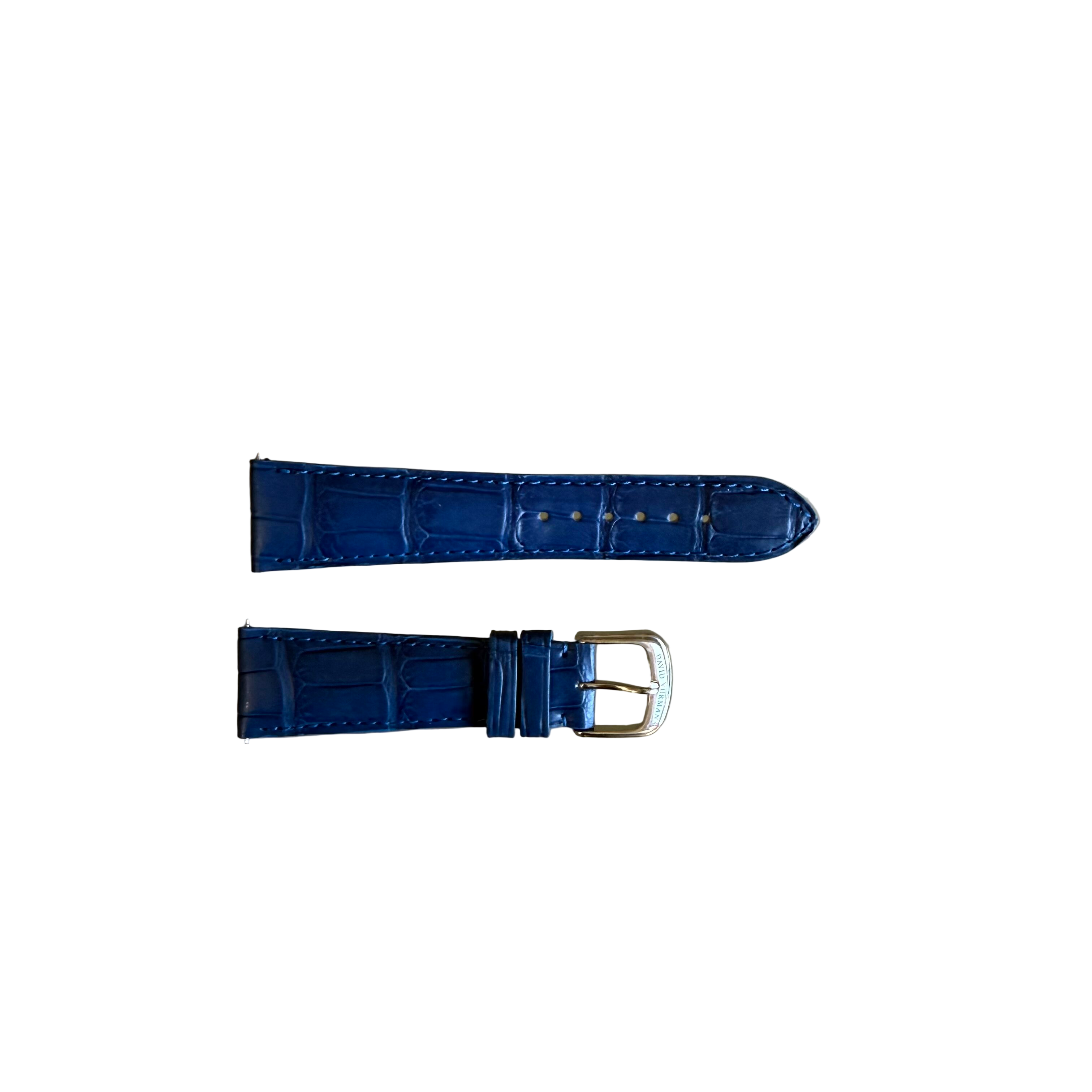 Authentic David Yurman Blue Alligator Watch Strap Band 20mm w Buckle