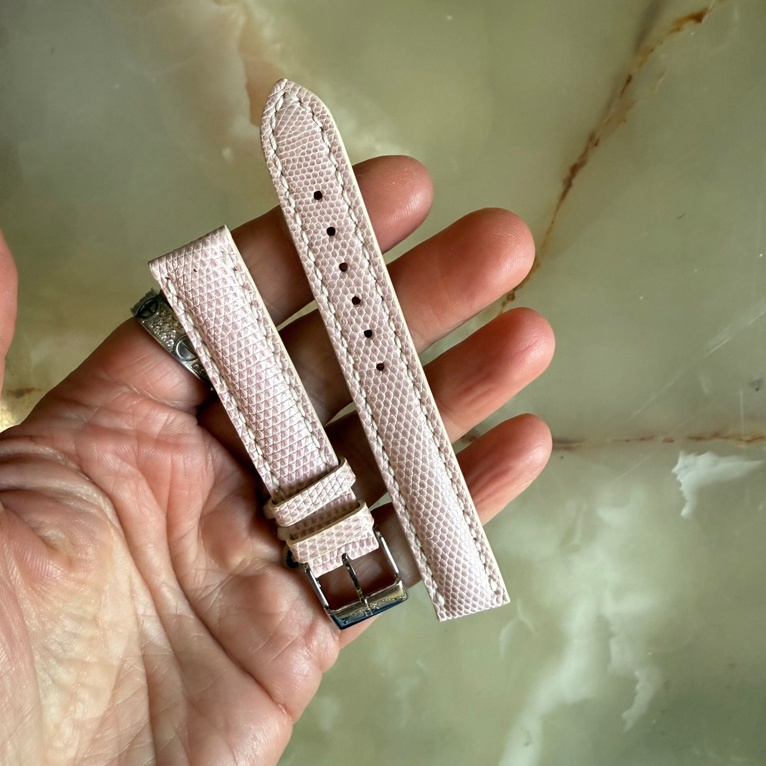 Authentic Breitling Pink Lizard Watch Strap Band 102Z 15mm with Buckle