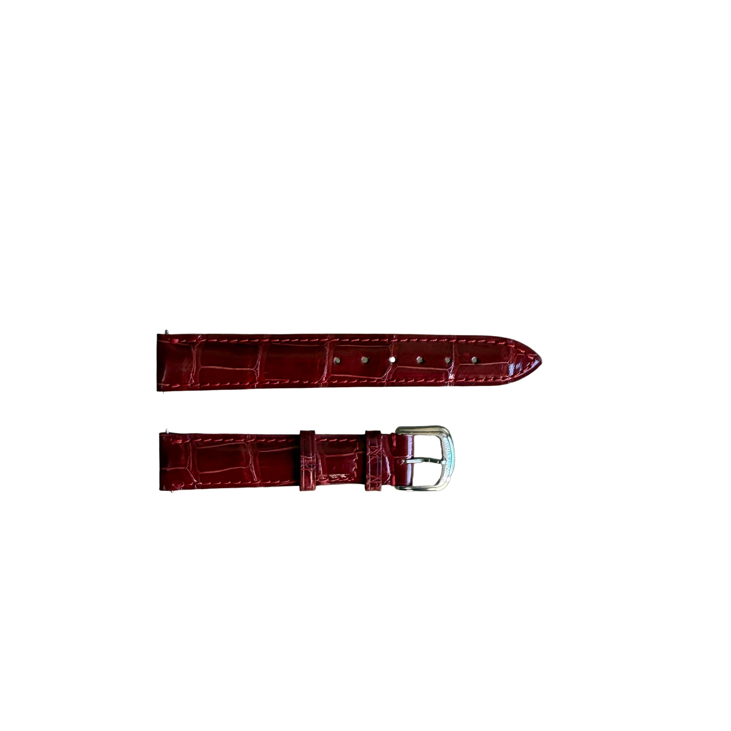 Authentic David Yurman Red Alligator Watch Strap Band 15mm w Buckle