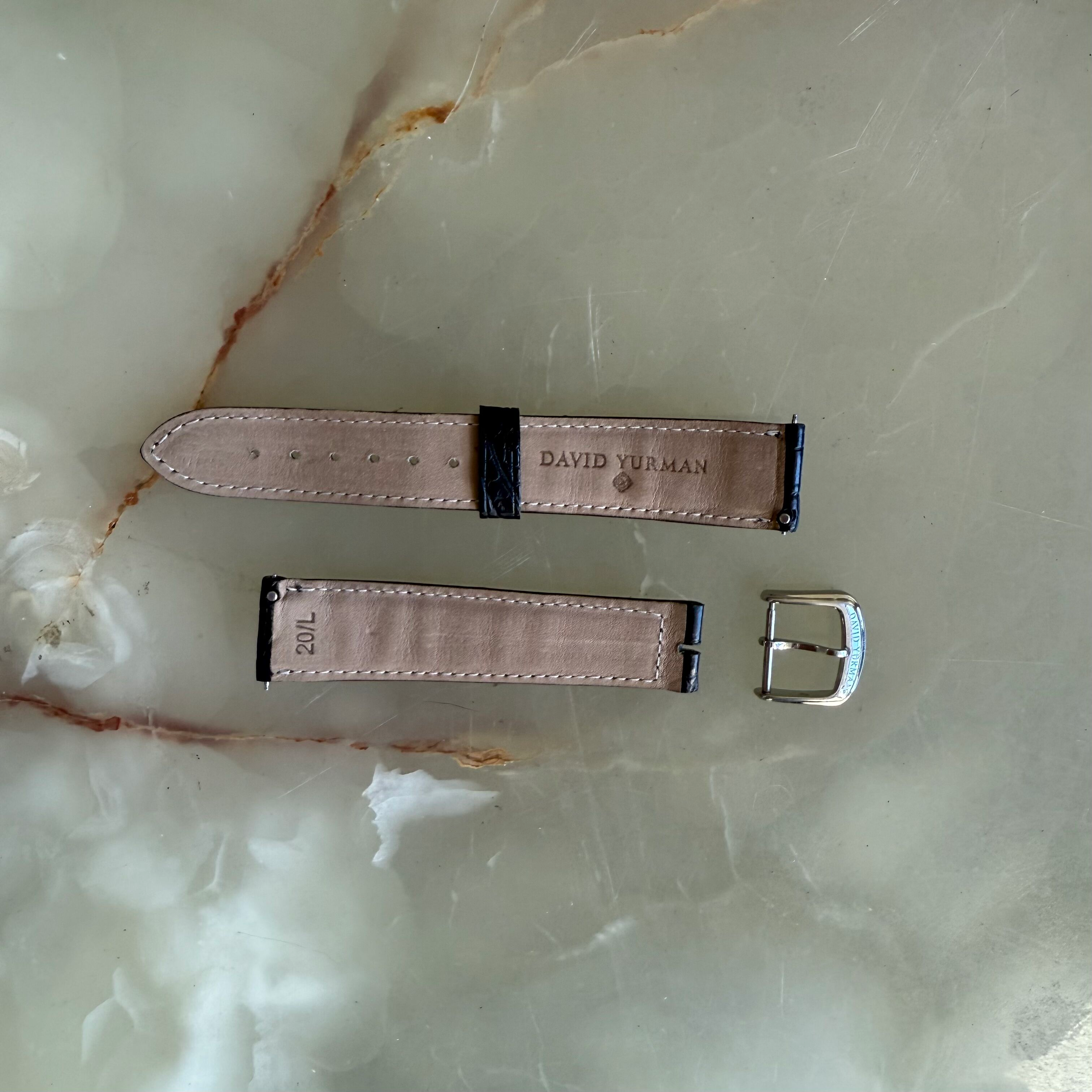 Authentic David Yurman Black Alligator Watch Strap Band 20mm w Buckle