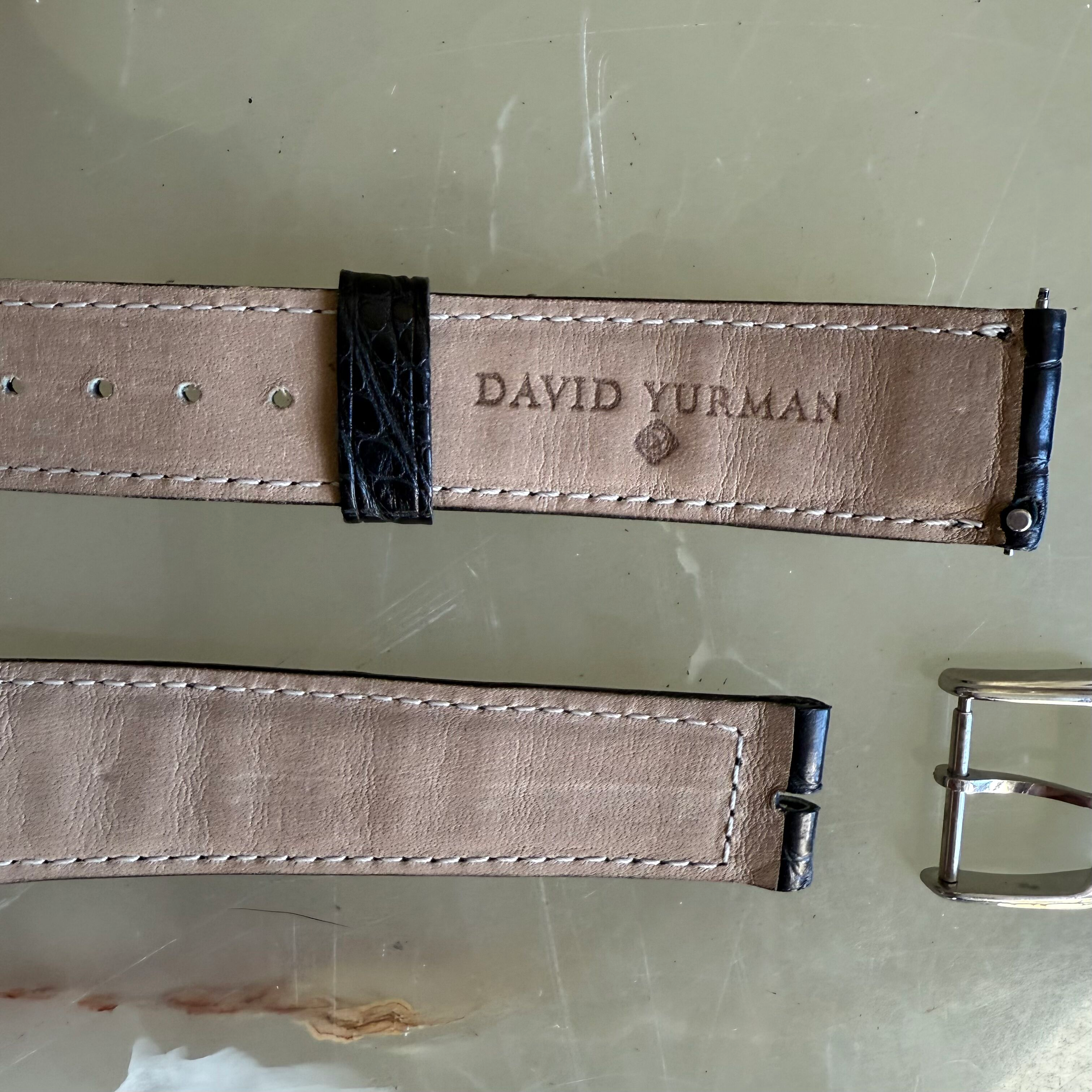 Authentic David Yurman Black Alligator Watch Strap Band 20mm w Buckle