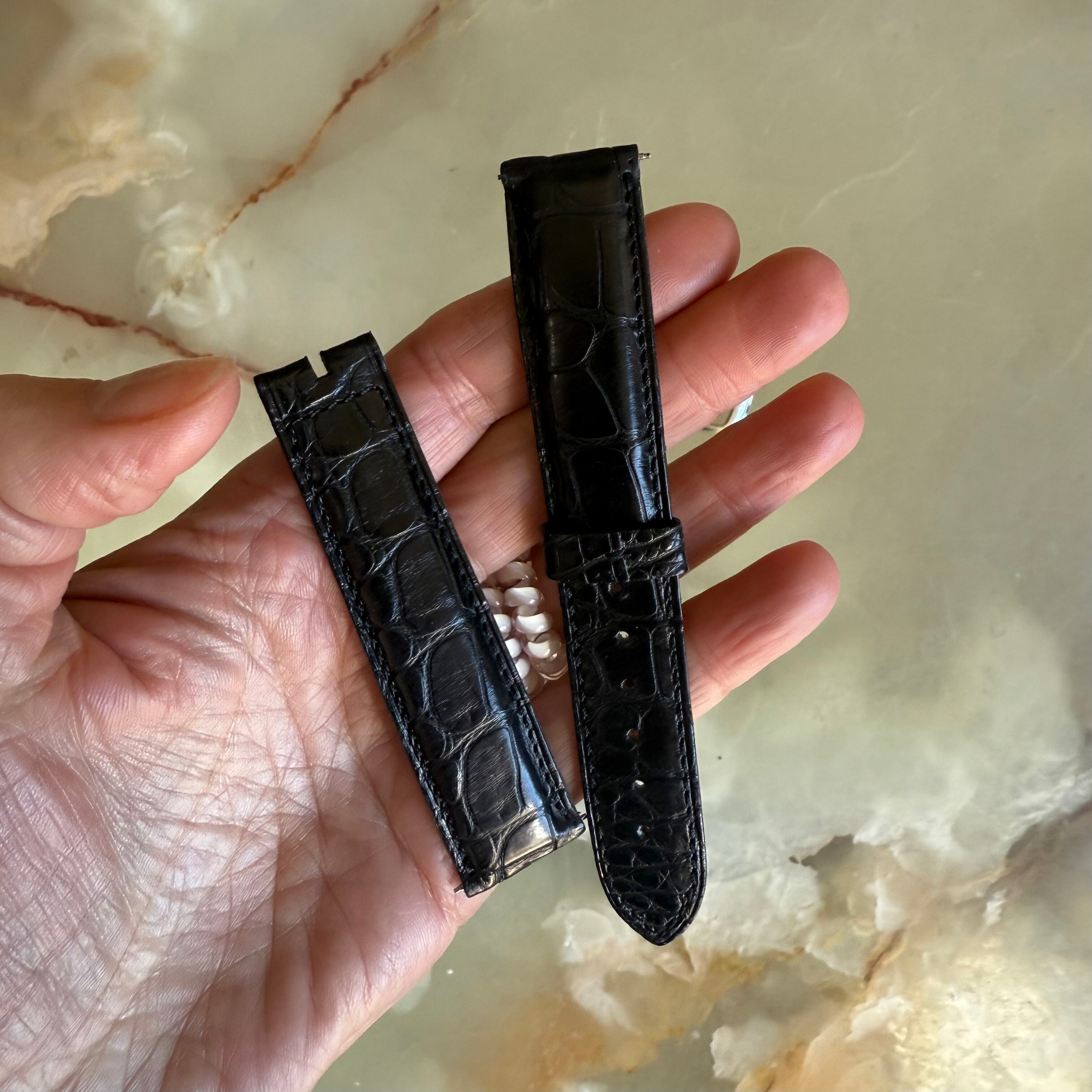 Authentic David Yurman Black Alligator Watch Strap Band 20mm w Buckle