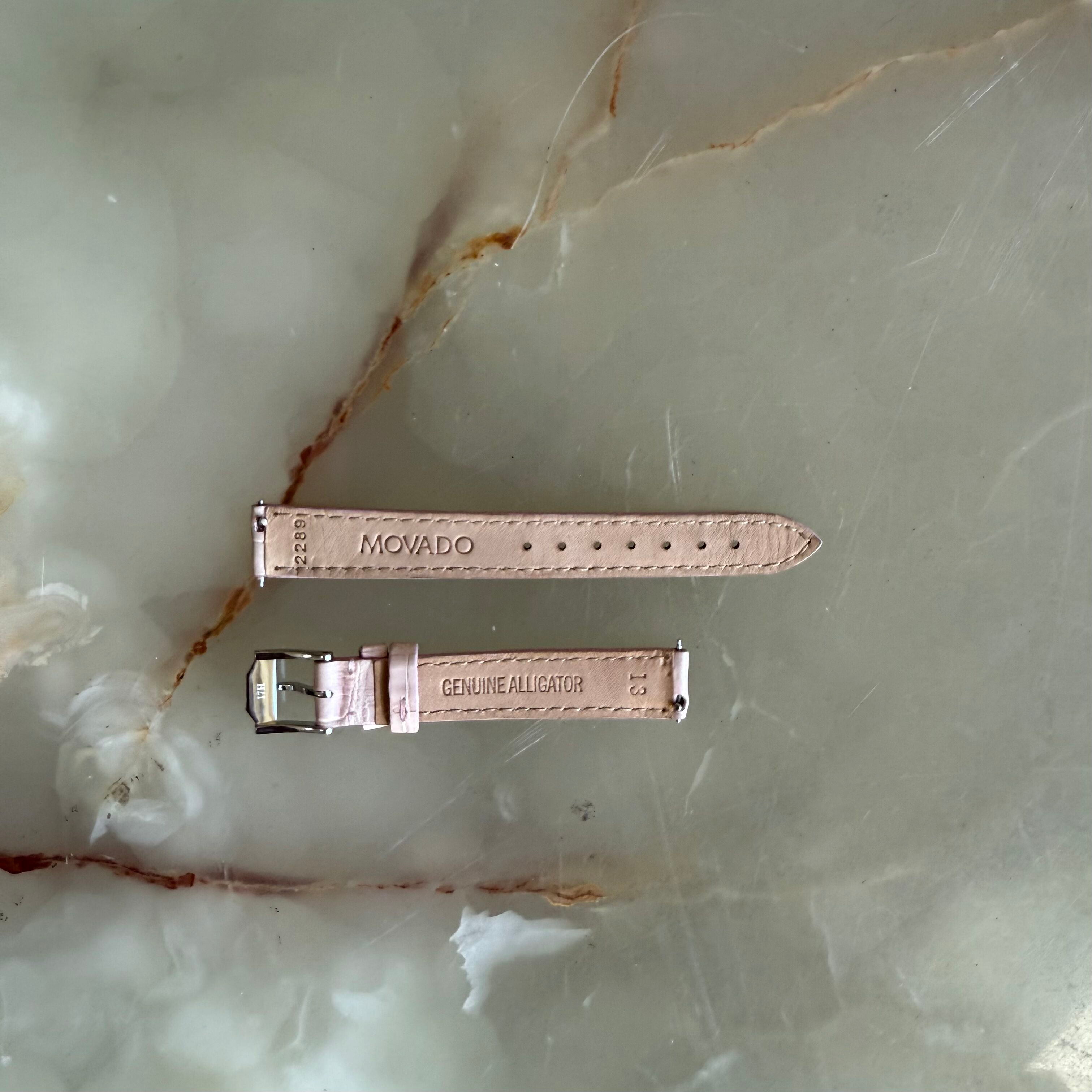 Authentic Movado Pink Alligator Watch Strap Band 13mm w Buckle