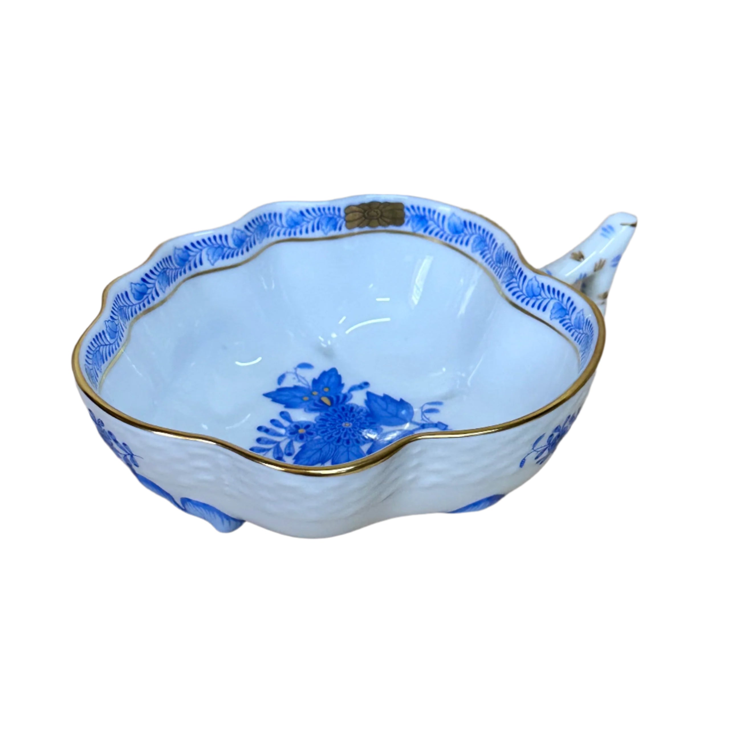 Herend Hungary Chinese Bouquet Leaf Motif Dish Bowl 491-0-00/AB