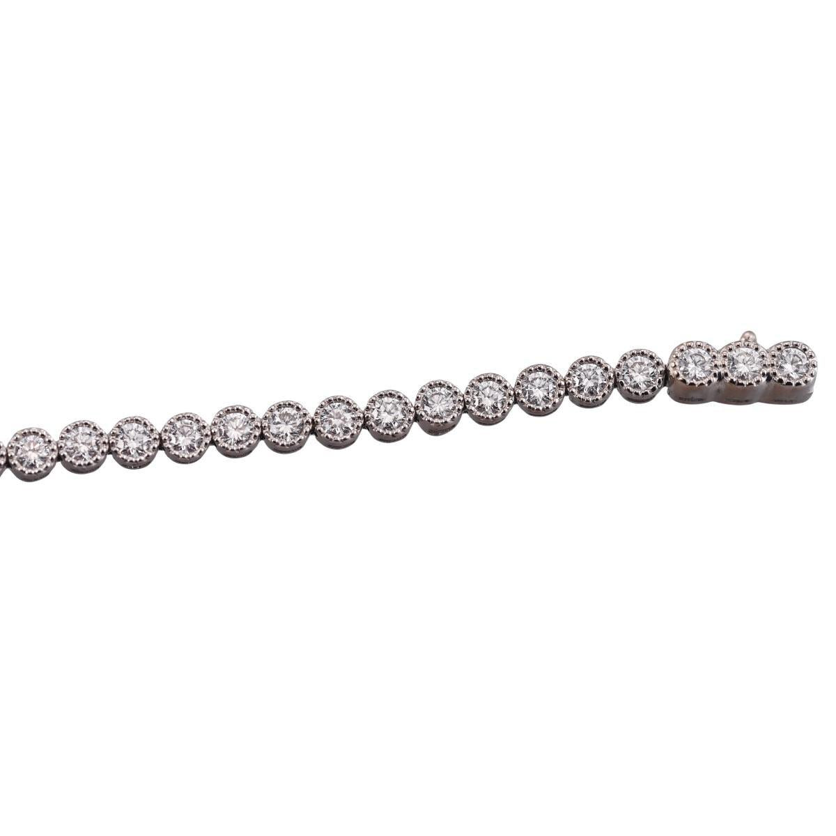 Memoire Milgrain Diamond 18k Gold Line Bracelet