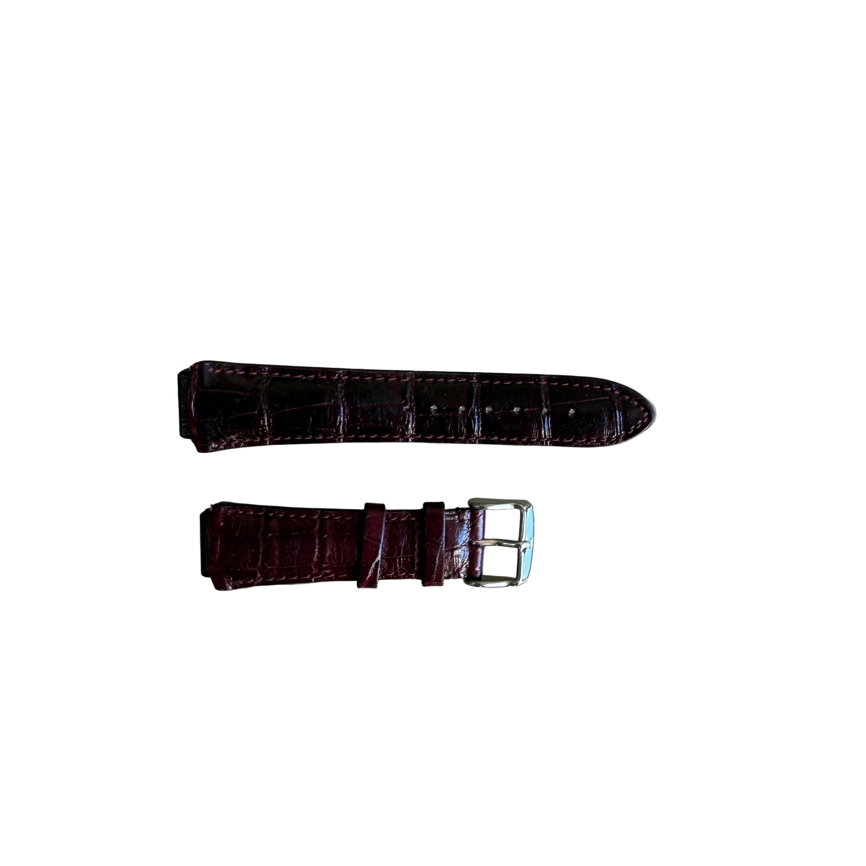 Authentic TechnoMarine Burgundy Alligator Watch Strap Band 17mm w Buckle