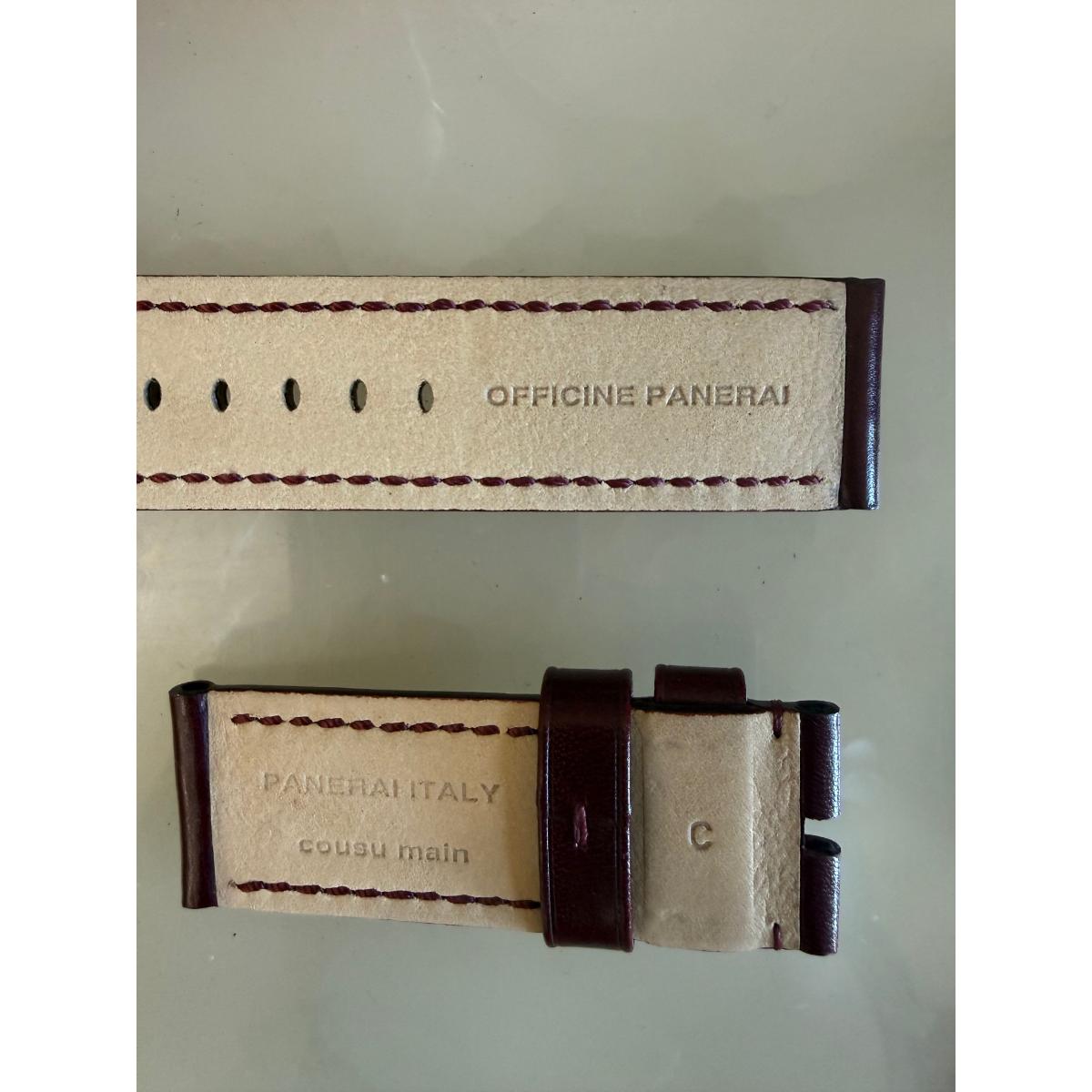Authentic Panerai Burgundy Leather Watch Strap Band 26mm