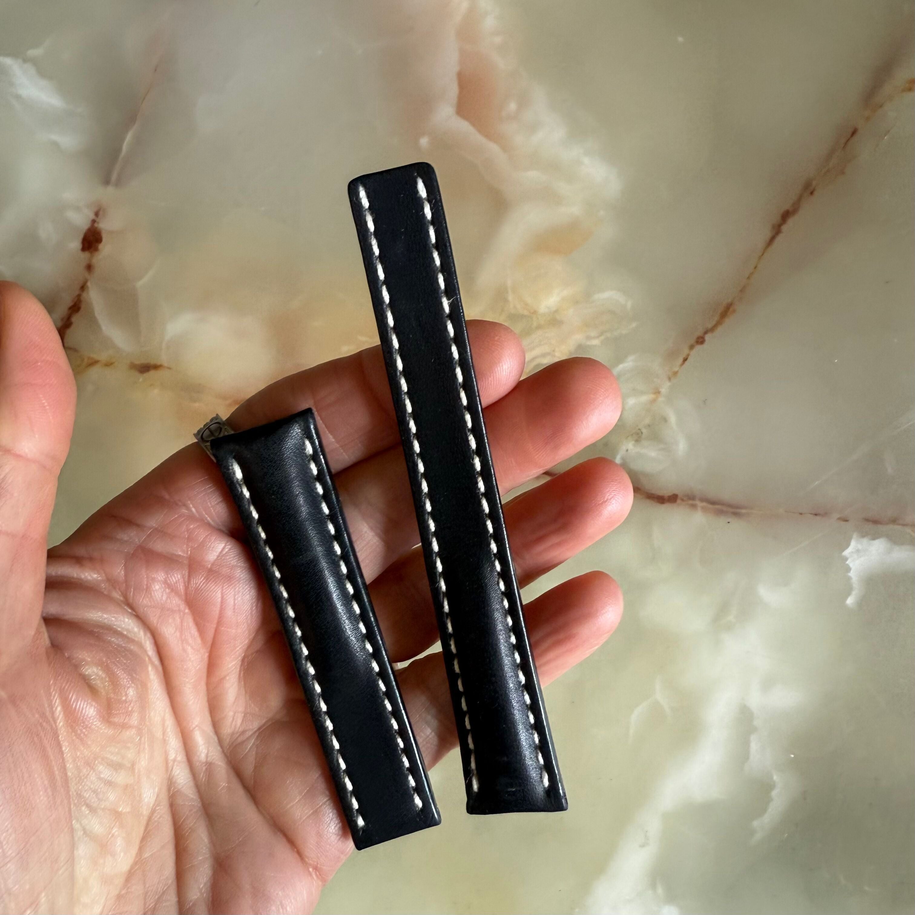 Authentic Breitling Black Calfskin Watch Strap Band 415X 18mm