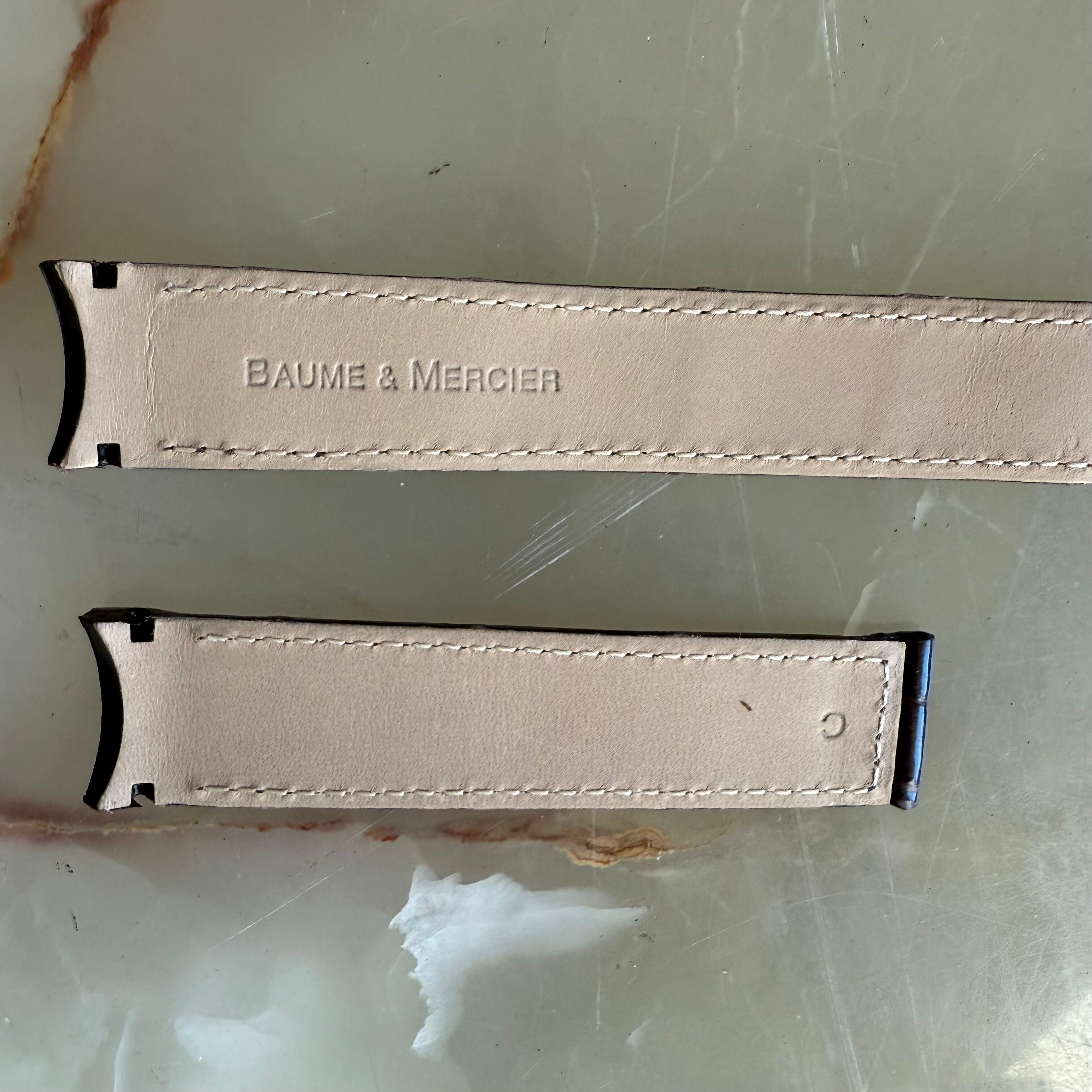 Authentic Baume & Mercier Brown Alligator Watch Strap Band 19mm