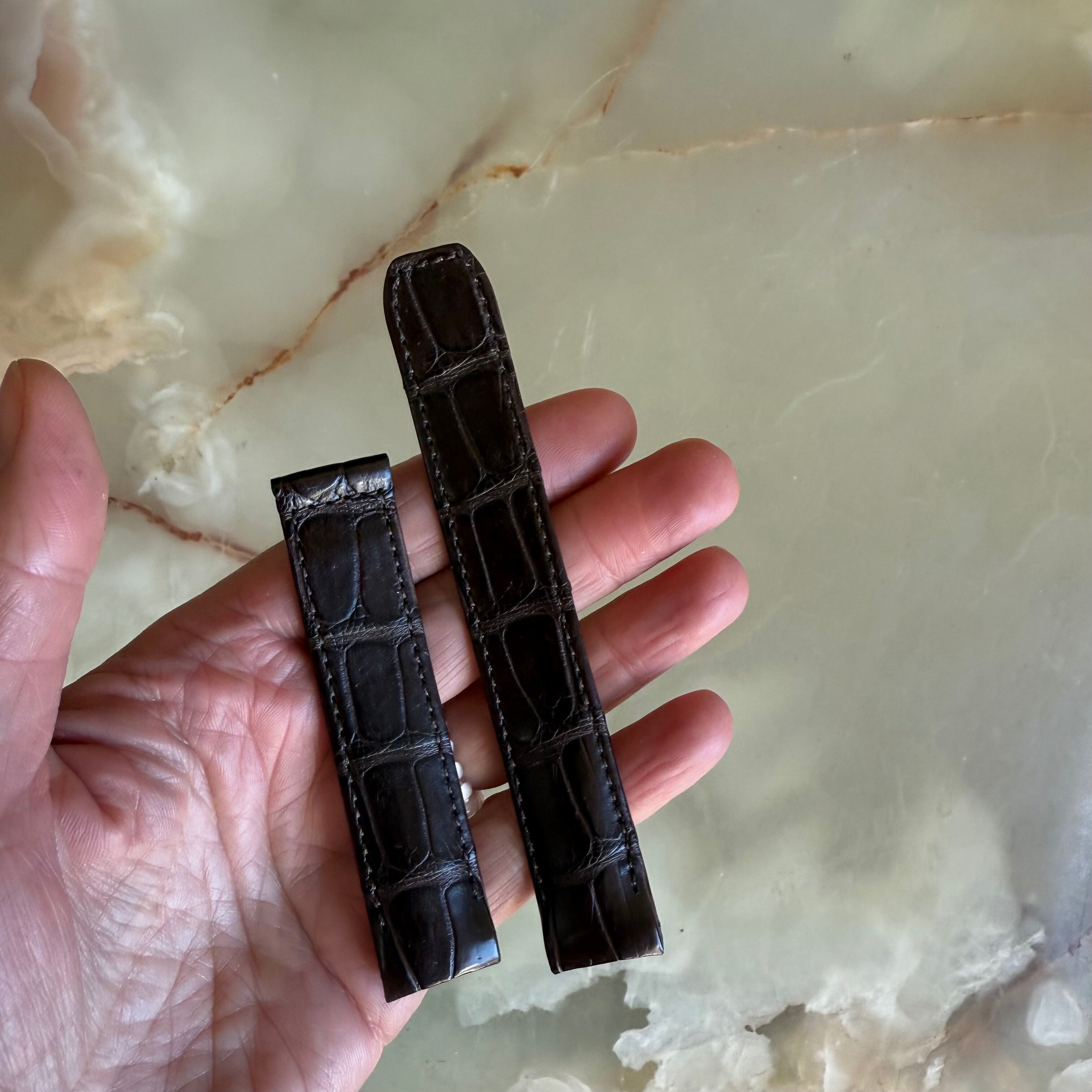 Authentic Baume & Mercier Brown Alligator Watch Strap Band 19mm