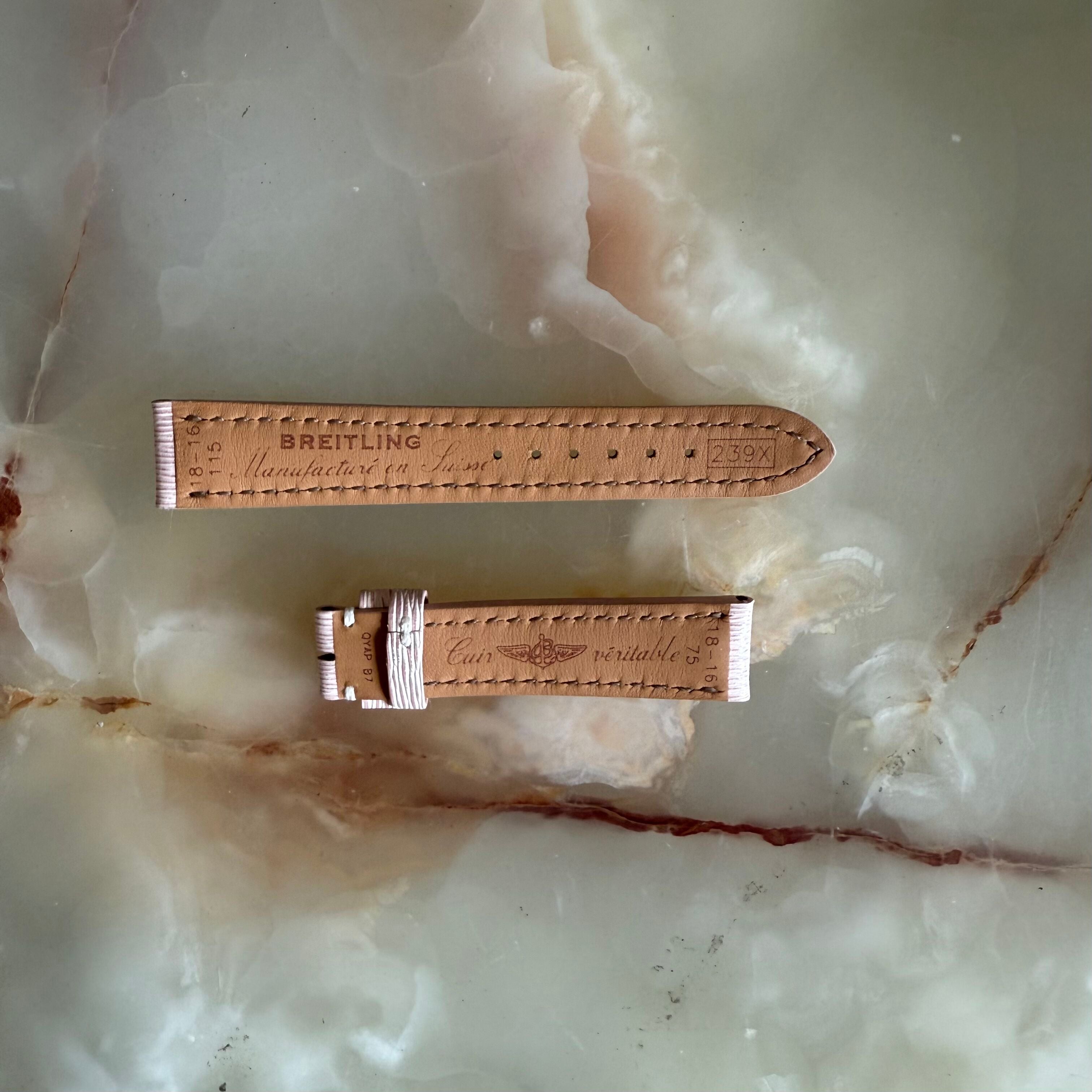 Authentic Breitling Pink Leather Watch Strap Band 239X 18mm