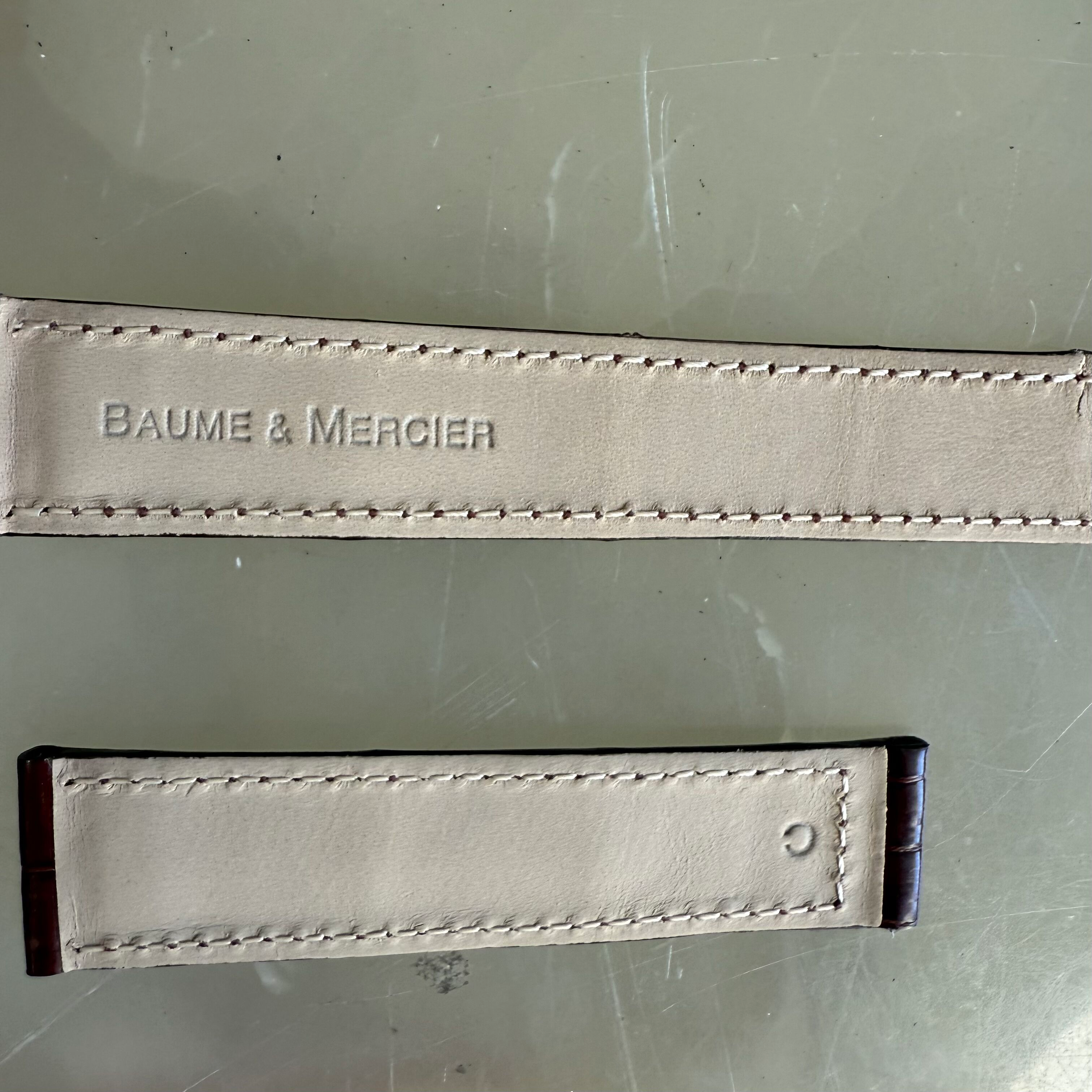 Authentic Baume & Mercier Brown Alligator Watch Strap Band 18mm