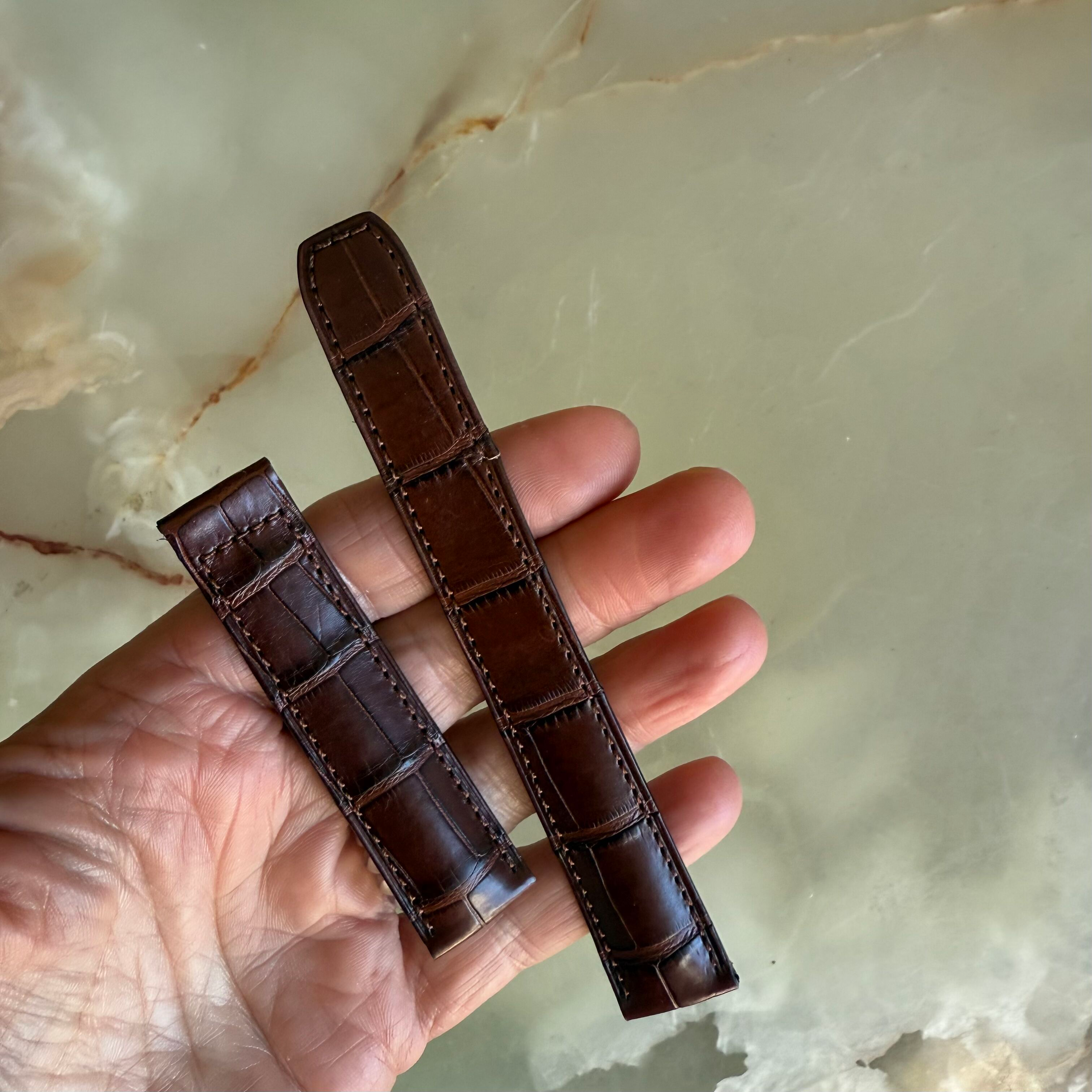 Authentic Baume & Mercier Brown Alligator Watch Strap Band 18mm