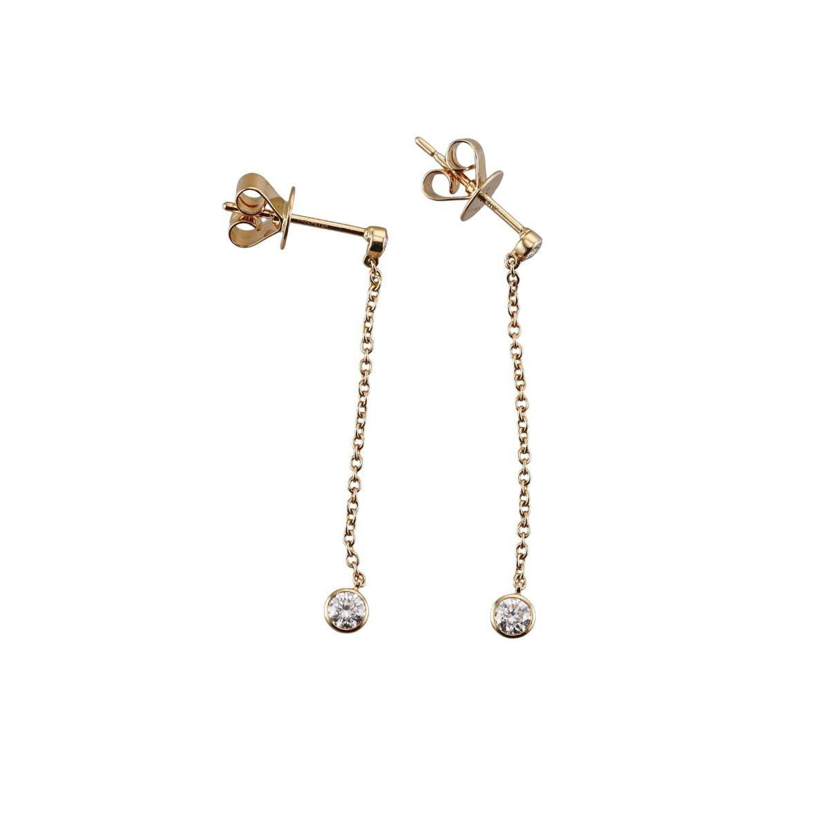 Memoire 18k Gold Diamond Cascade Chain Drop Earrings
