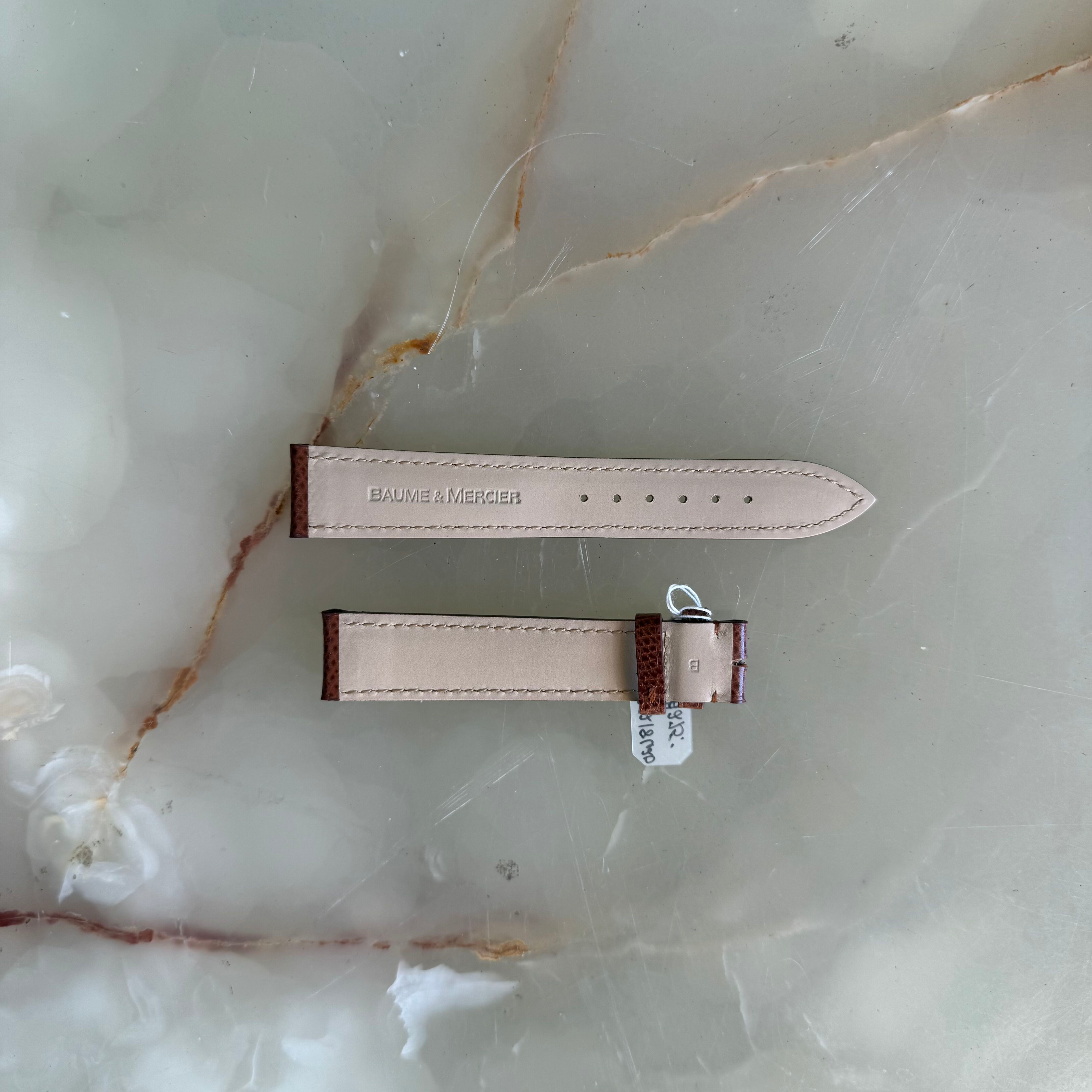 Authentic Baume & Mercier Brown Lizard Watch Strap Band 18mm