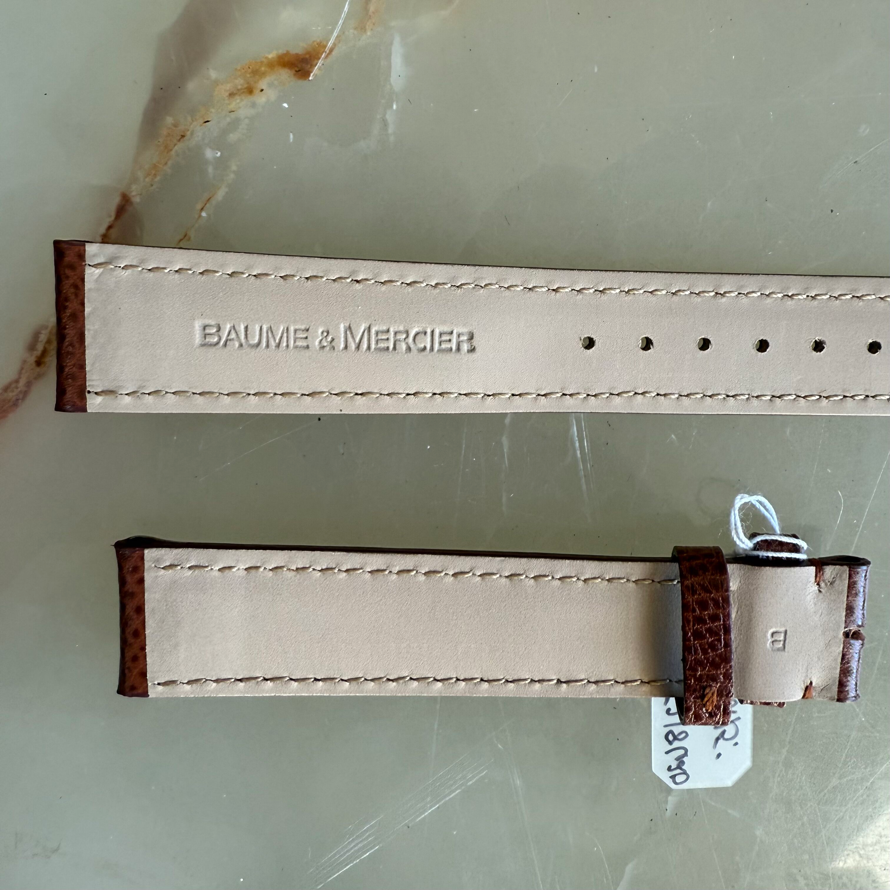 Authentic Baume & Mercier Brown Lizard Watch Strap Band 18mm