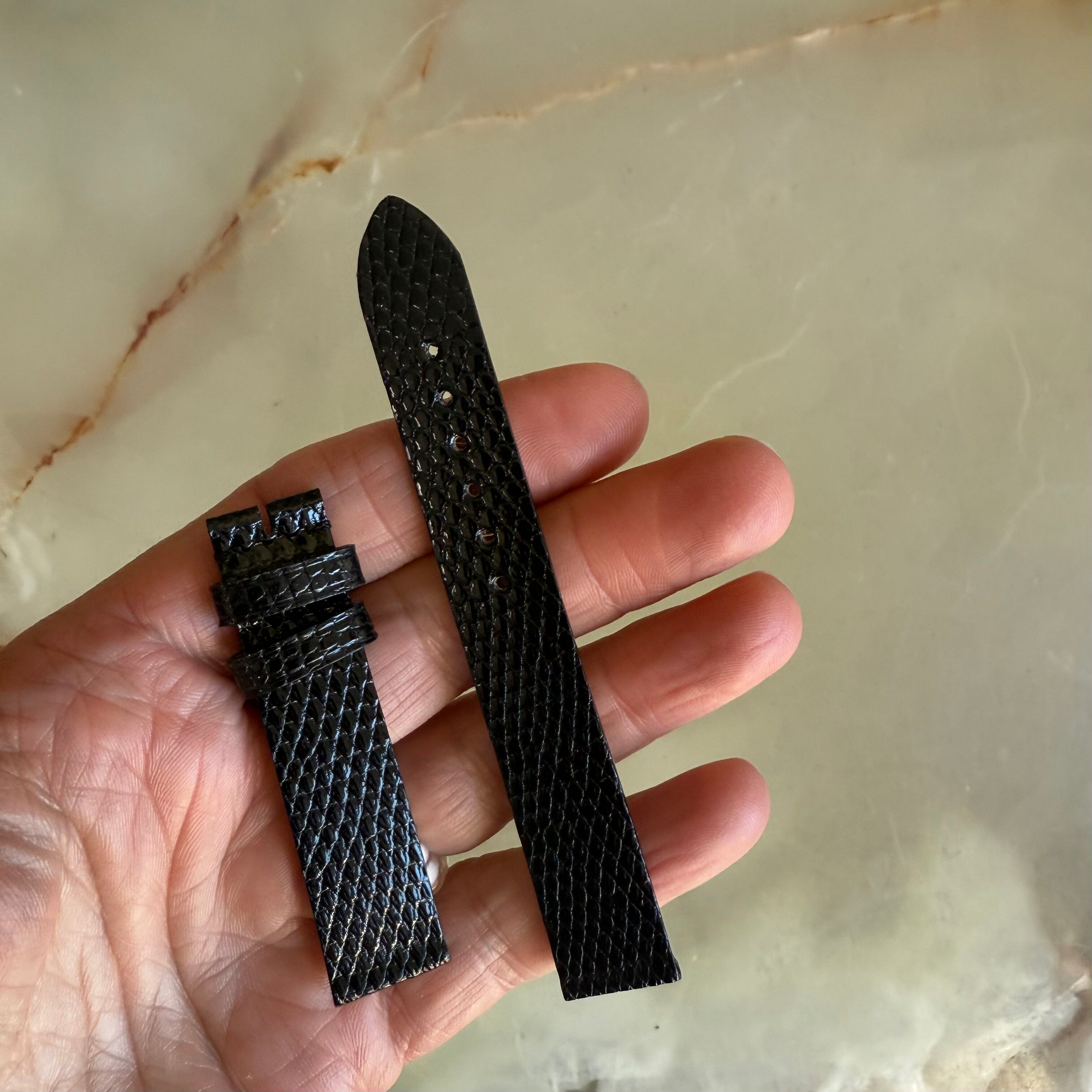 Authentic Baume & Mercier Black Lizard Watch Strap Band 15mm