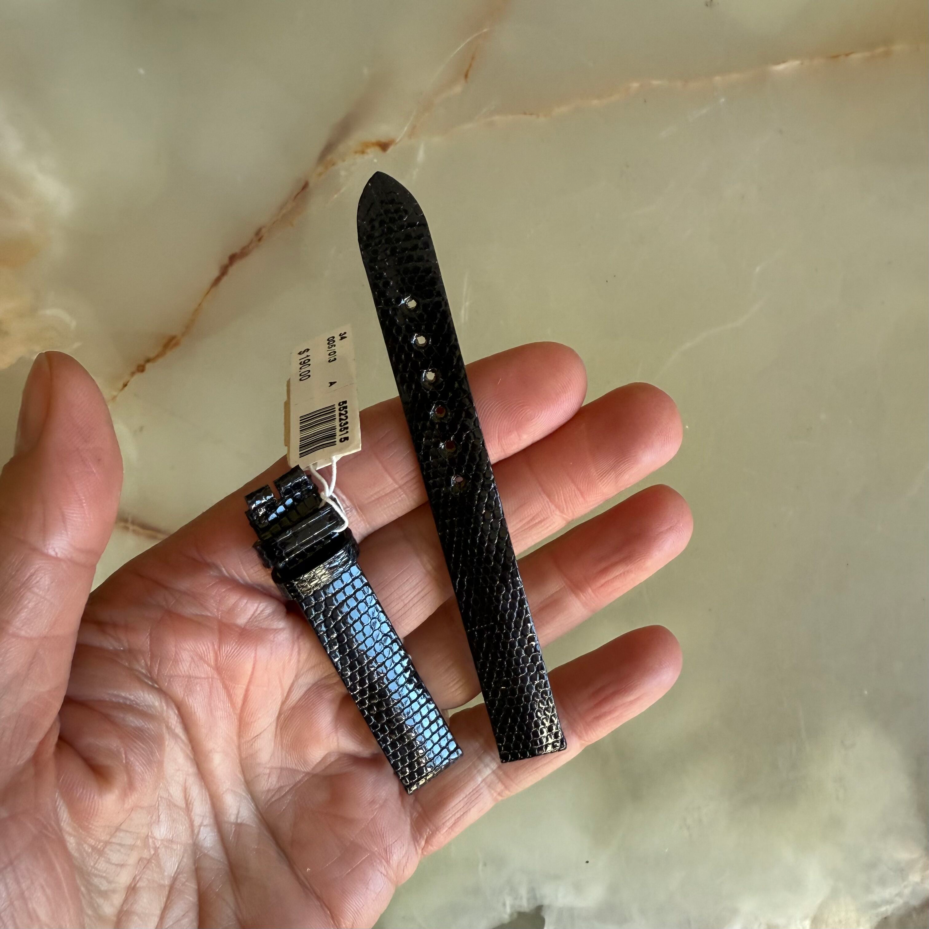 Authentic Baume & Mercier Black Lizard Watch Strap Band 12mm