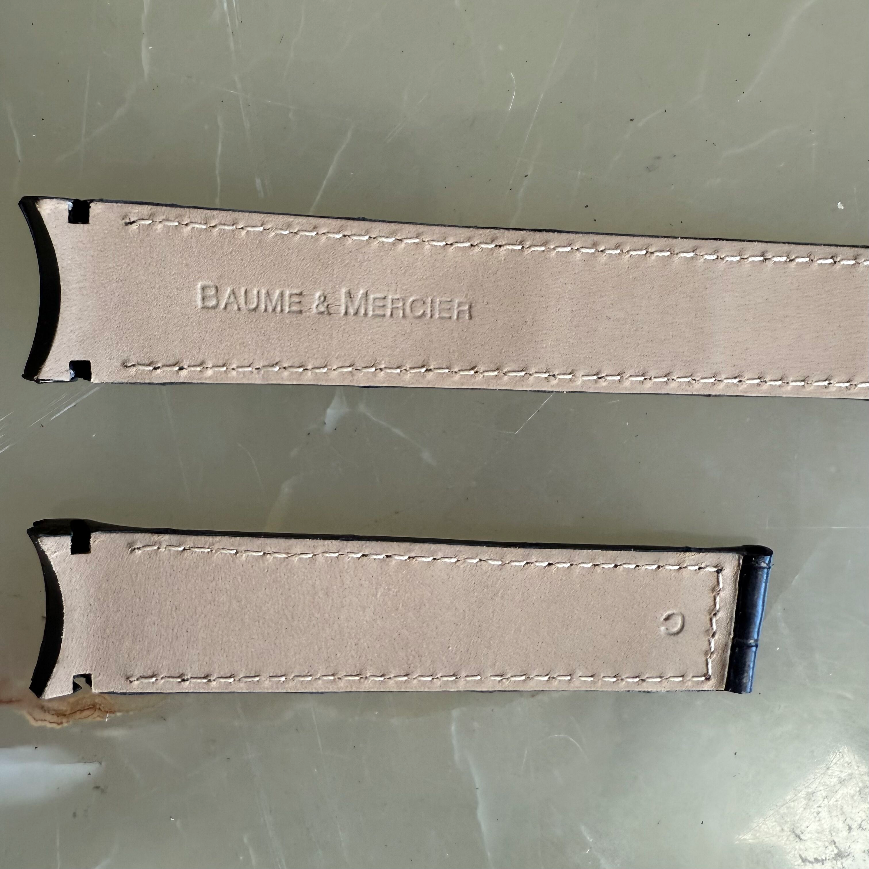 Authentic Baume & Mercier Black Alligator Watch Strap Band 19mm