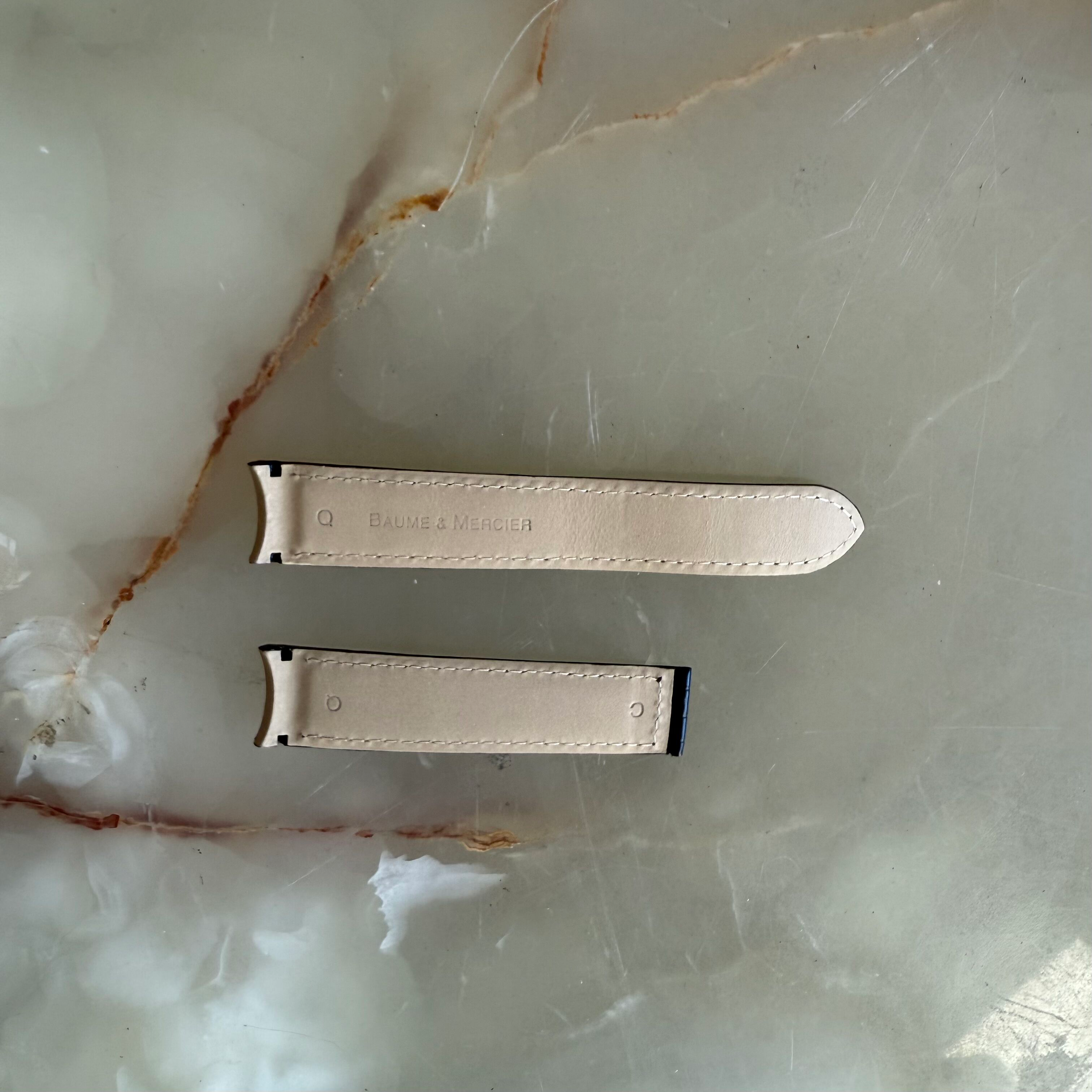 Authentic Baume & Mercier Black Alligator Watch Strap Band 19mm