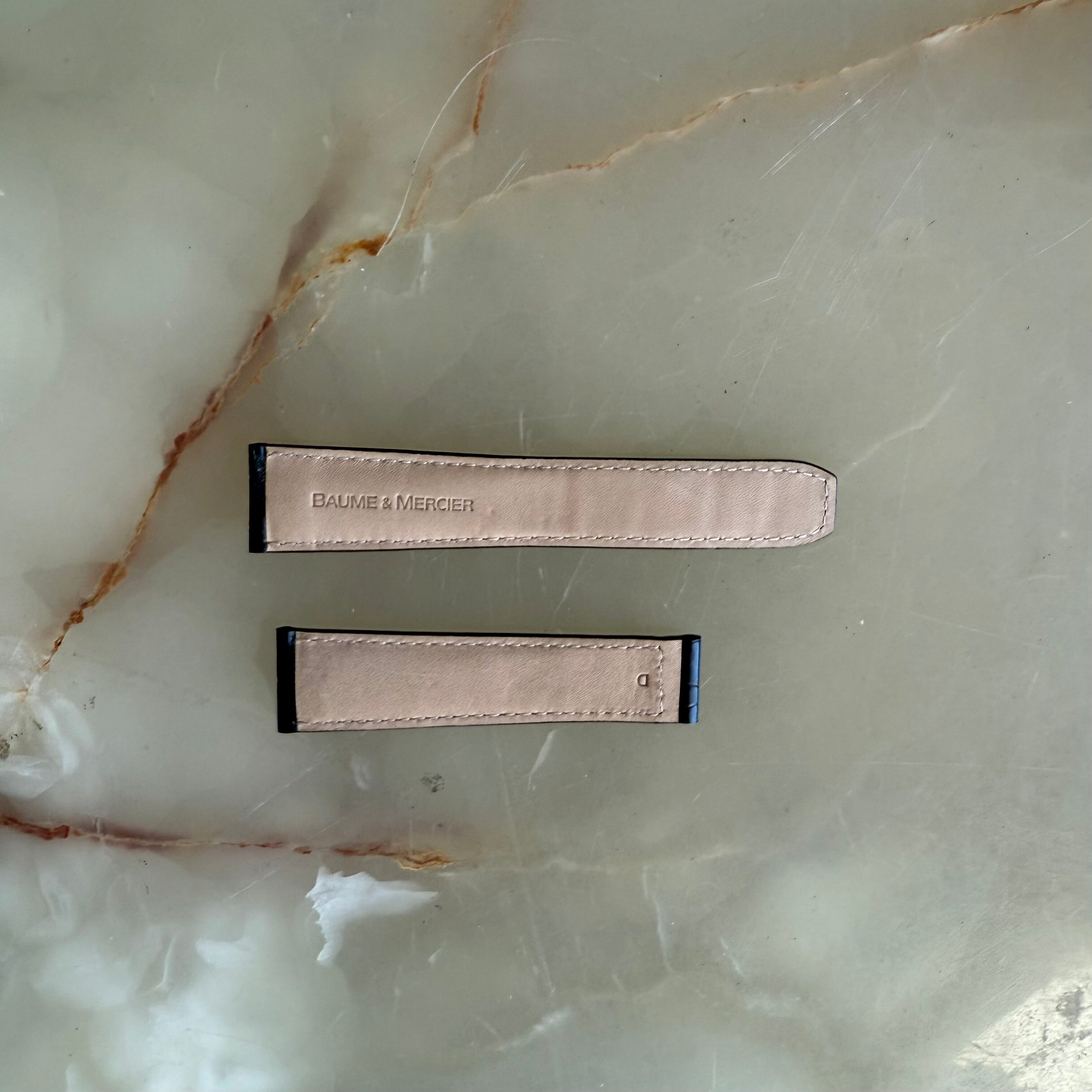 Authentic Baume & Mercier Black Crocodile Watch Strap Band 21mm