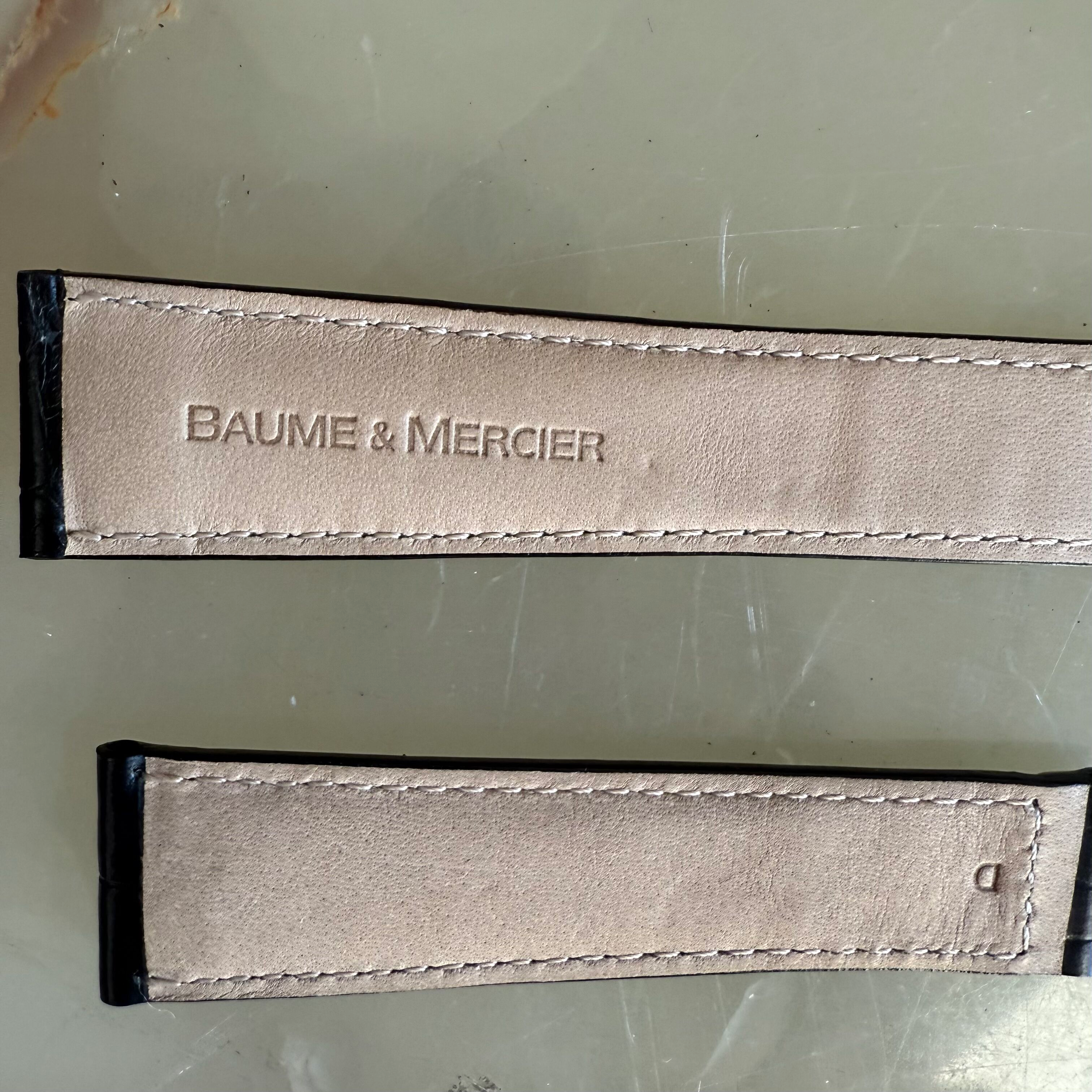 Authentic Baume & Mercier Black Crocodile Watch Strap Band 21mm