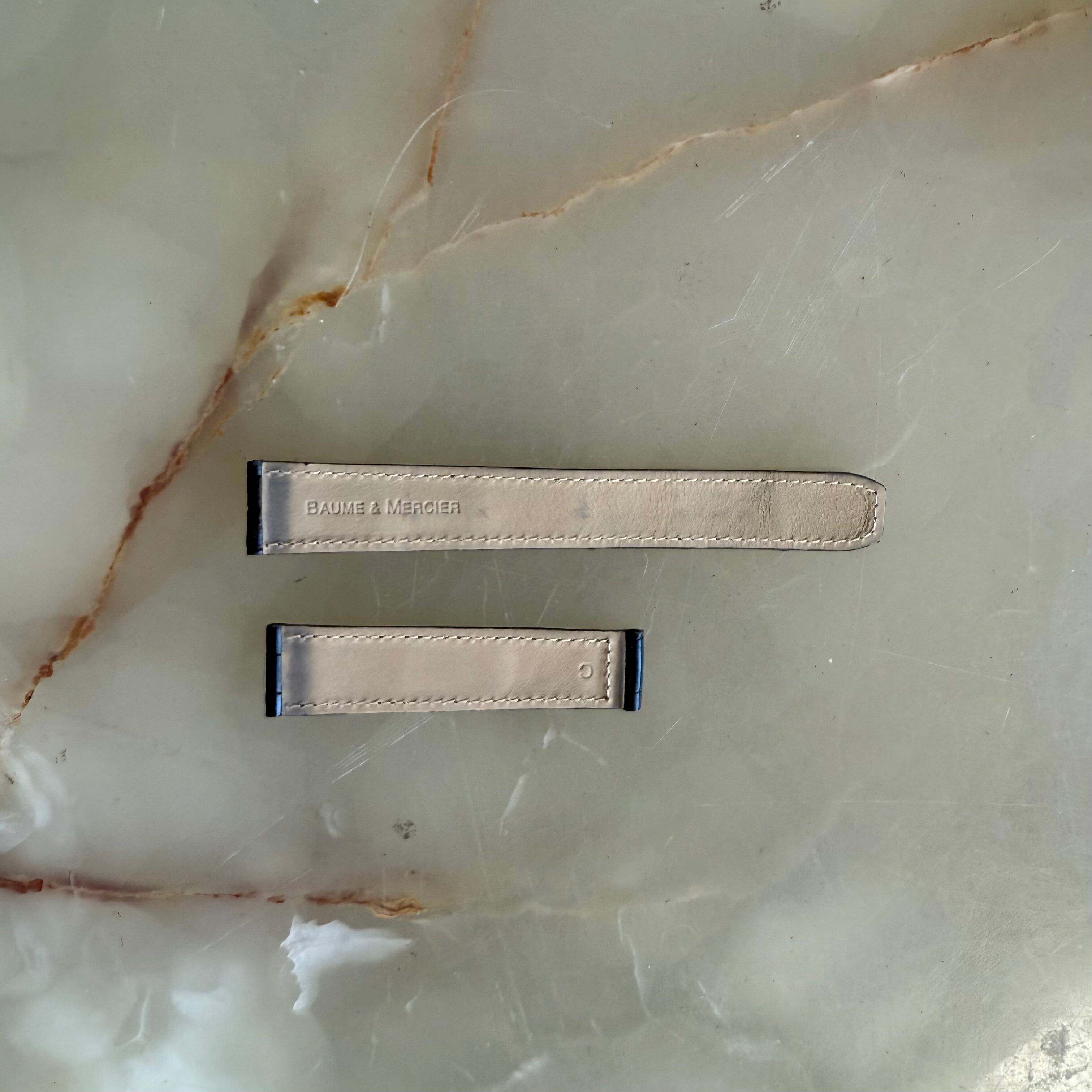 Authentic Baume & Mercier Black Crocodile Watch Strap Band 18mm