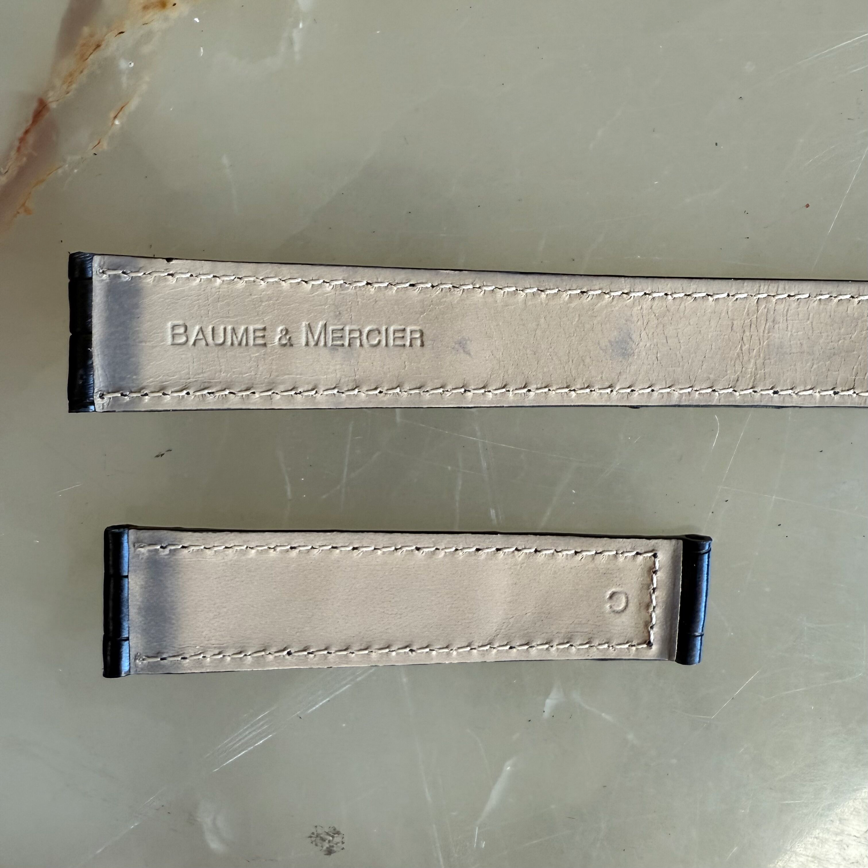 Authentic Baume & Mercier Black Crocodile Watch Strap Band 18mm