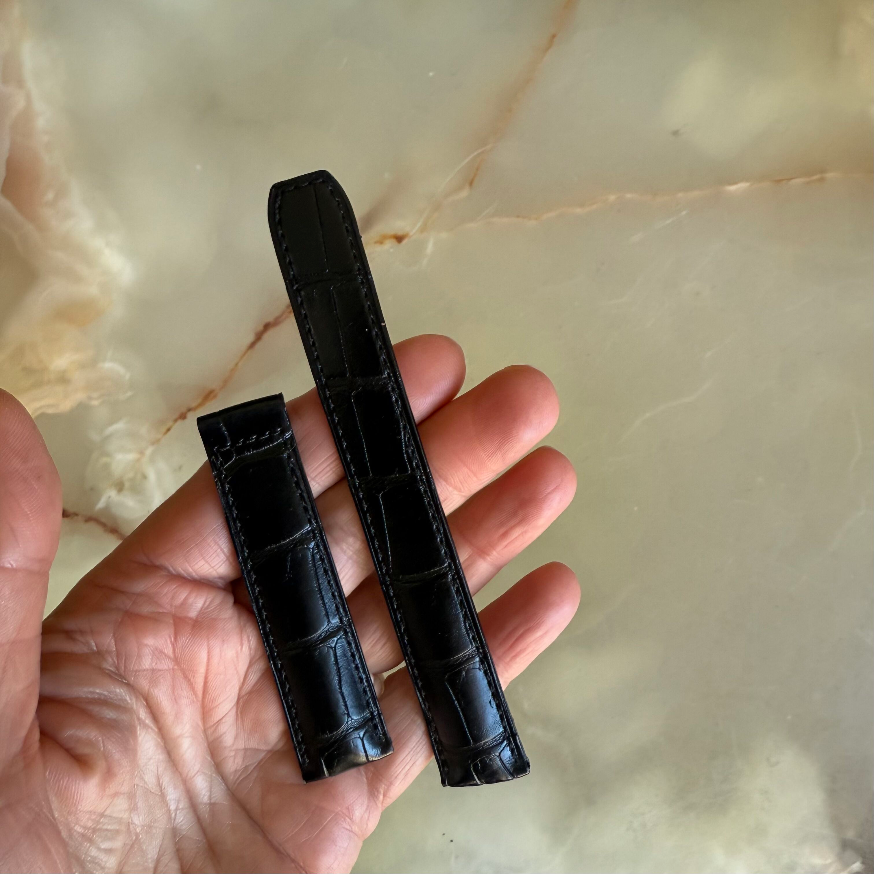 Authentic Baume & Mercier Black Crocodile Watch Strap Band 18mm