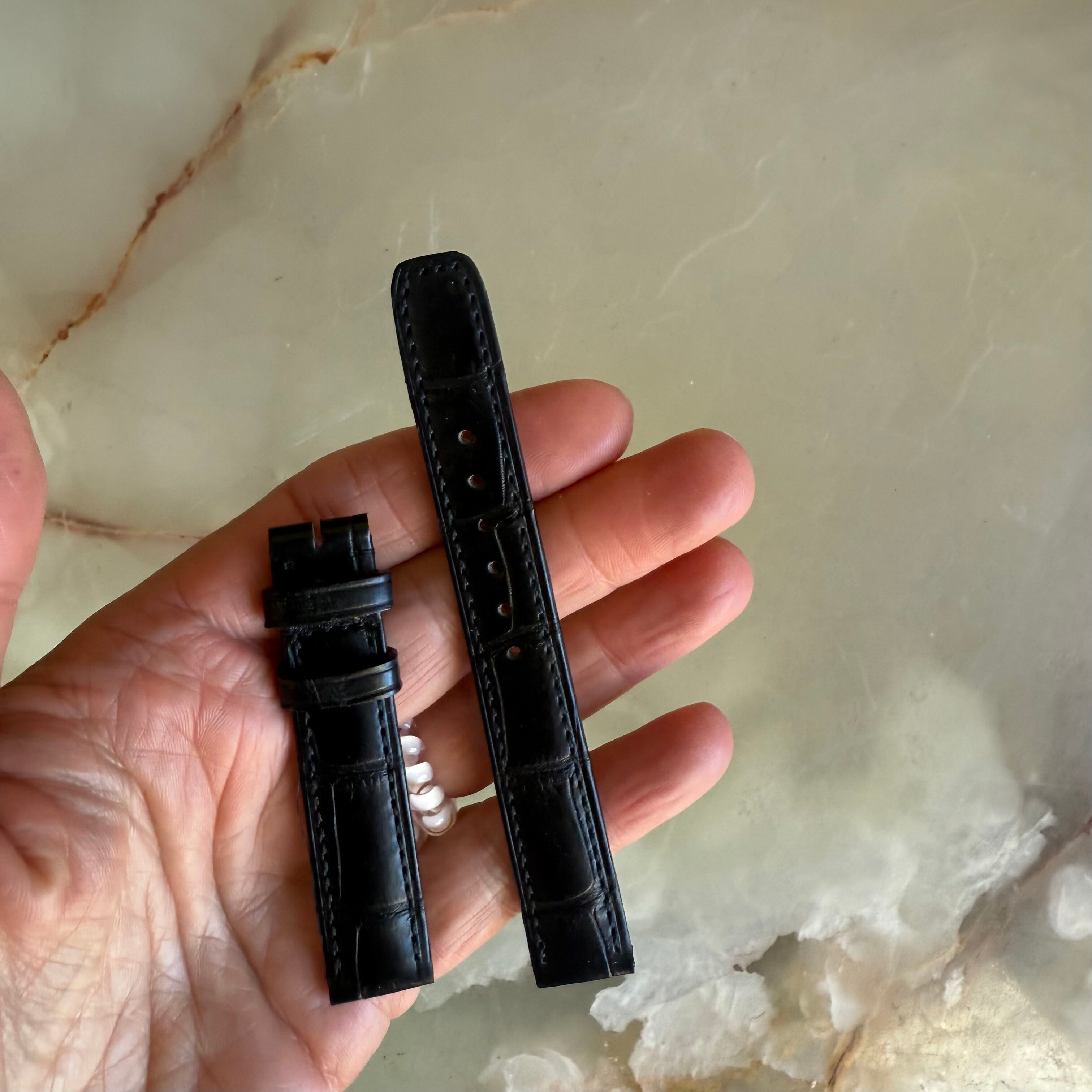 Authentic Baume & Mercier Black Alligator Watch Strap Band 15mm