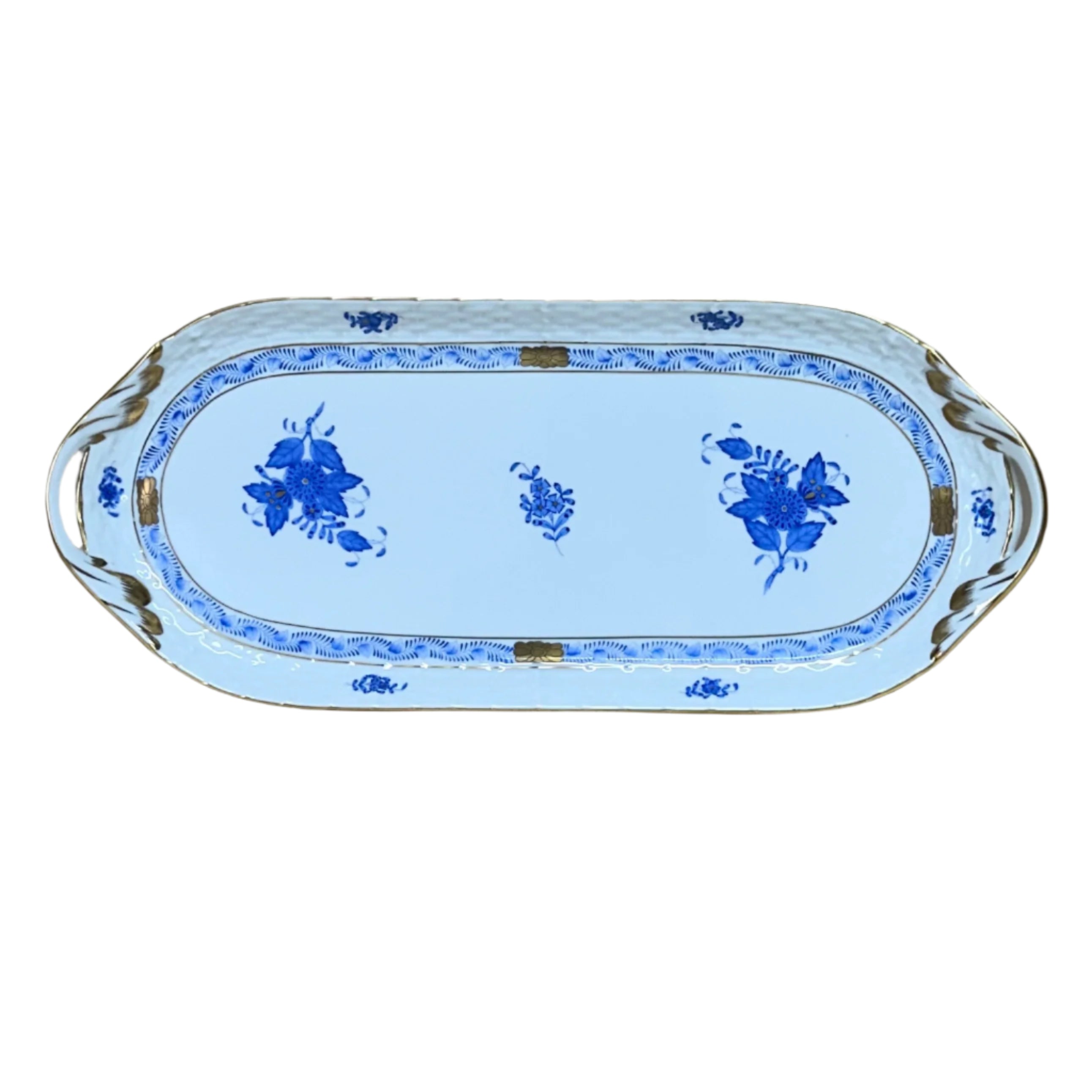 Herend Porcelain Sandwich Tray Chinese Bouquet 436/AB Set of 2