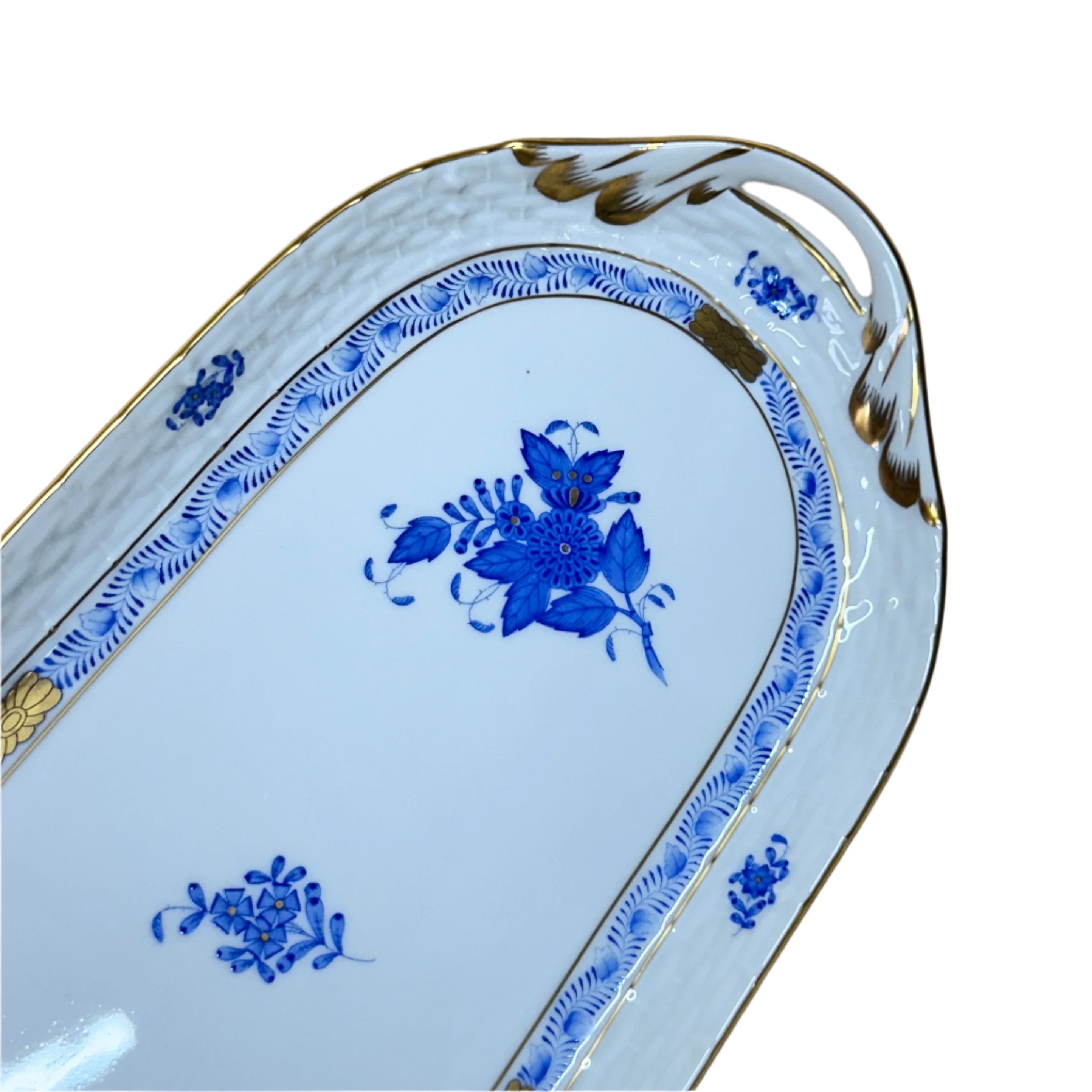 Herend Porcelain Sandwich Tray Chinese Bouquet 436/AB Set of 2