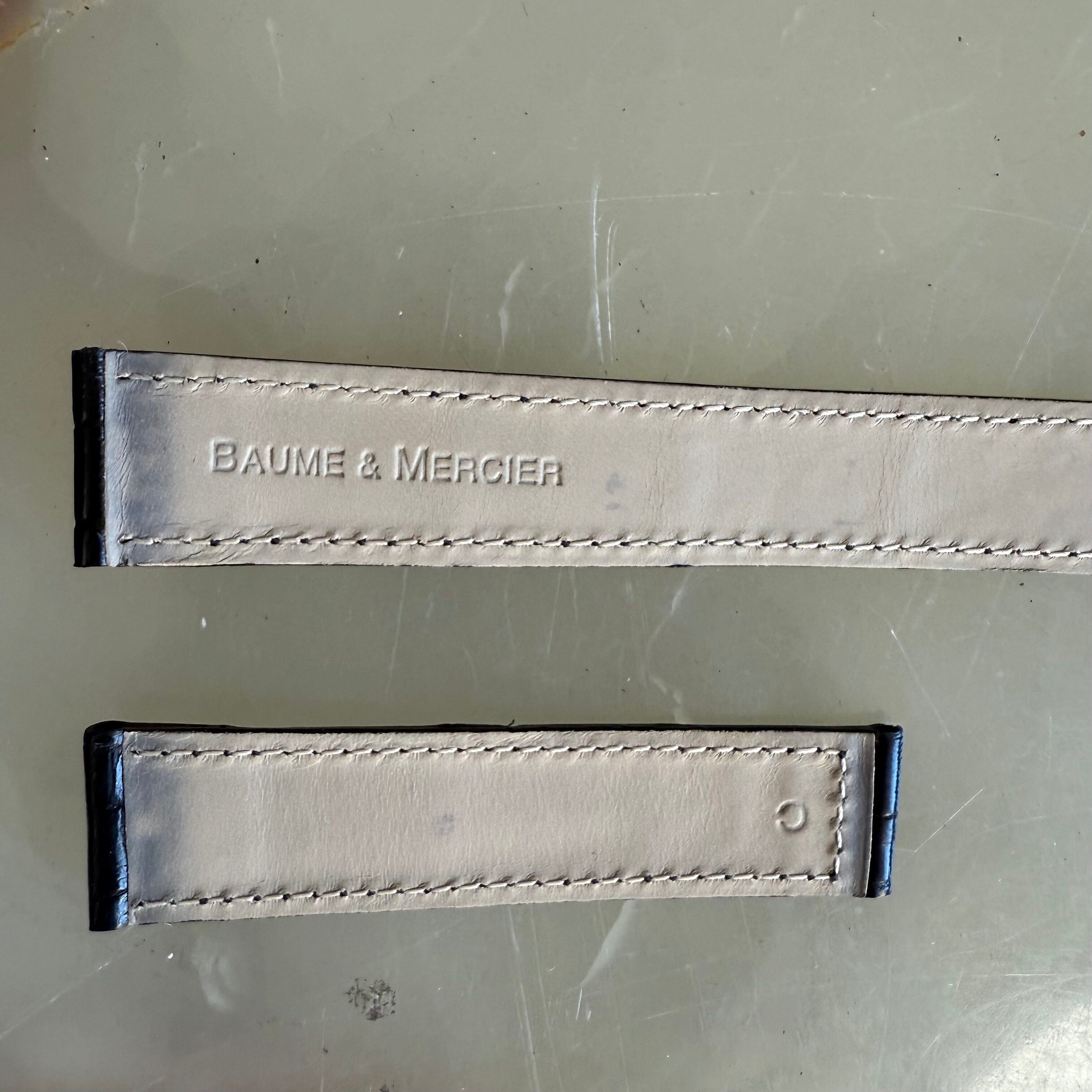 Authentic Baume & Mercier Black Alligator Watch Strap Band 18mm