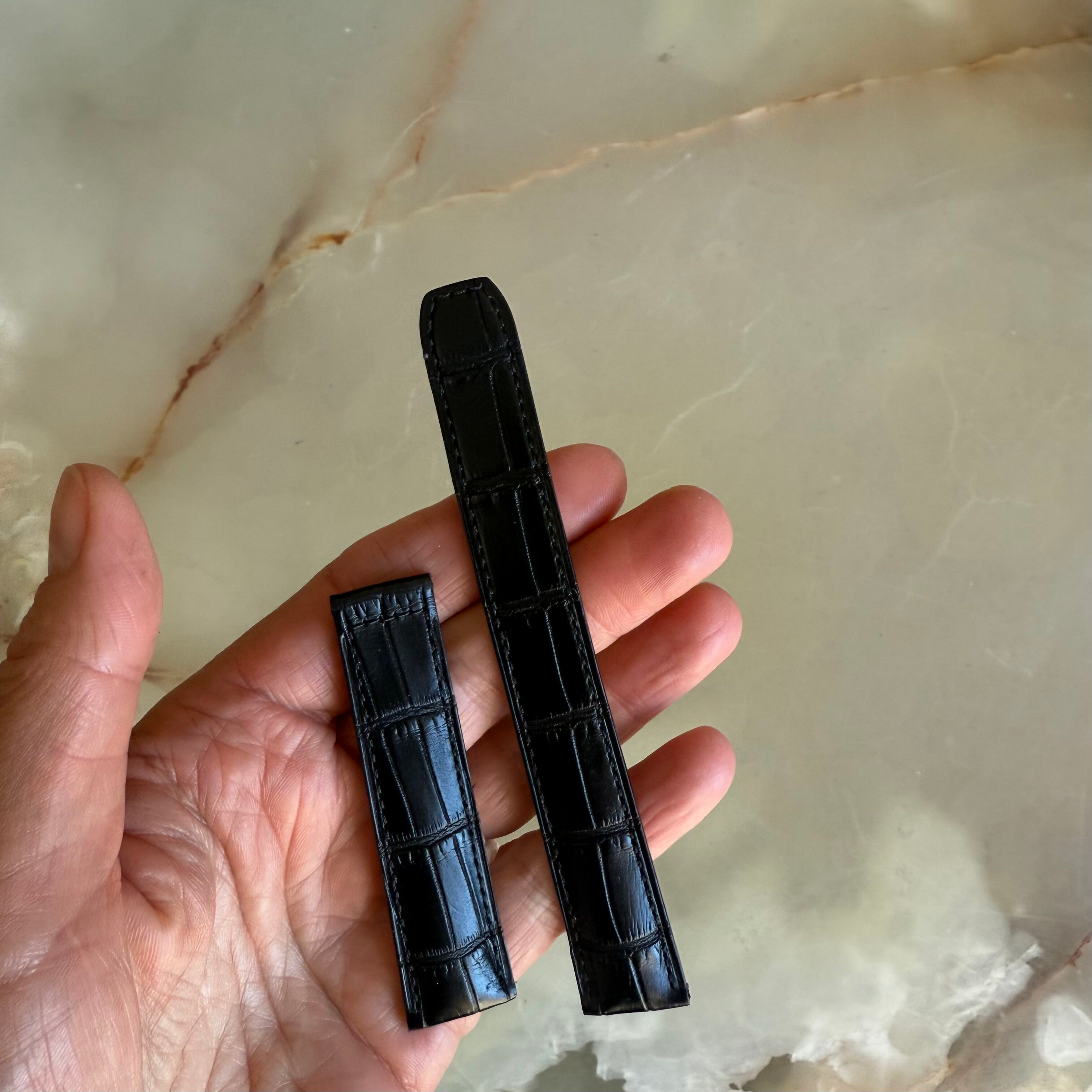 Authentic Baume & Mercier Black Alligator Watch Strap Band 18mm