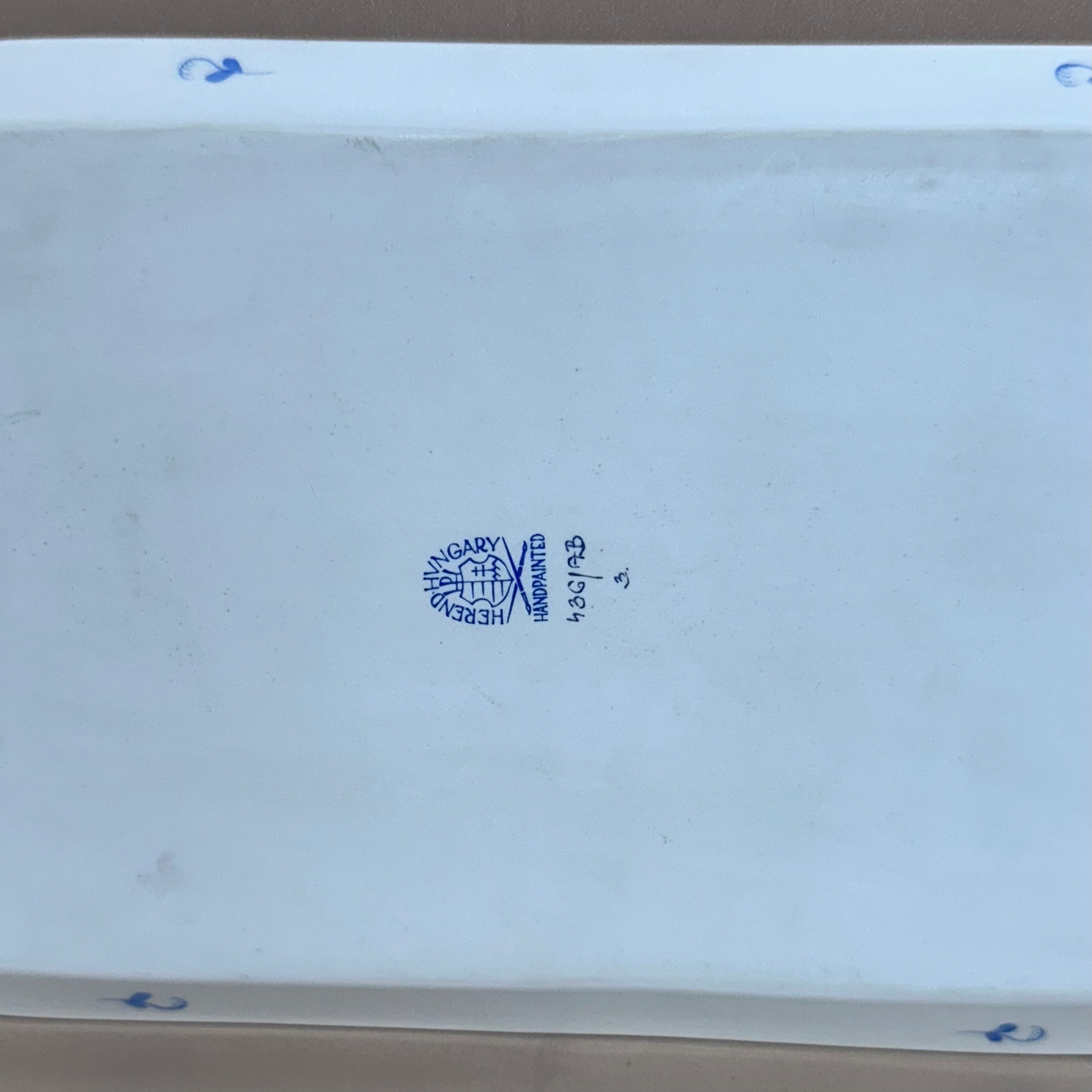 Herend Porcelain Sandwich Tray Chinese Bouquet 436/AB Set of 2