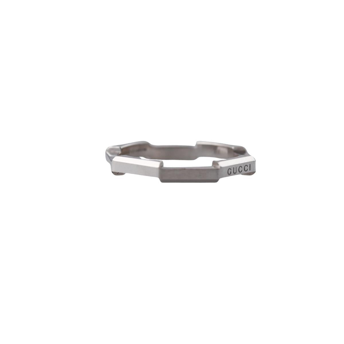 18k Gucci Link to Love White Gold Ring Retail $1050