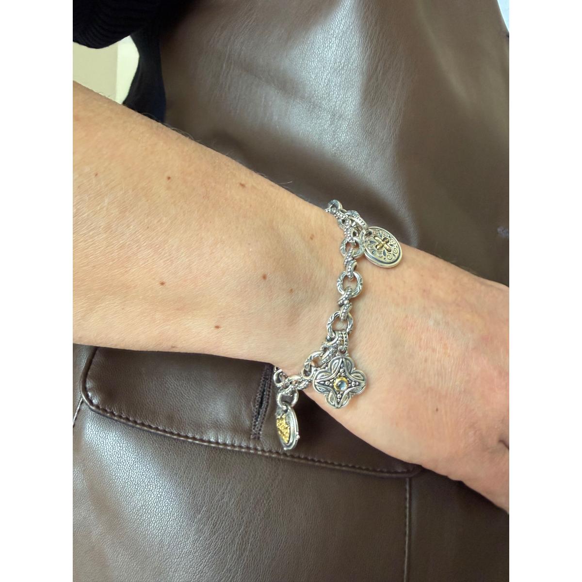 Konstantino Dome 18k Yellow Gold Sterling Charm Bracelet