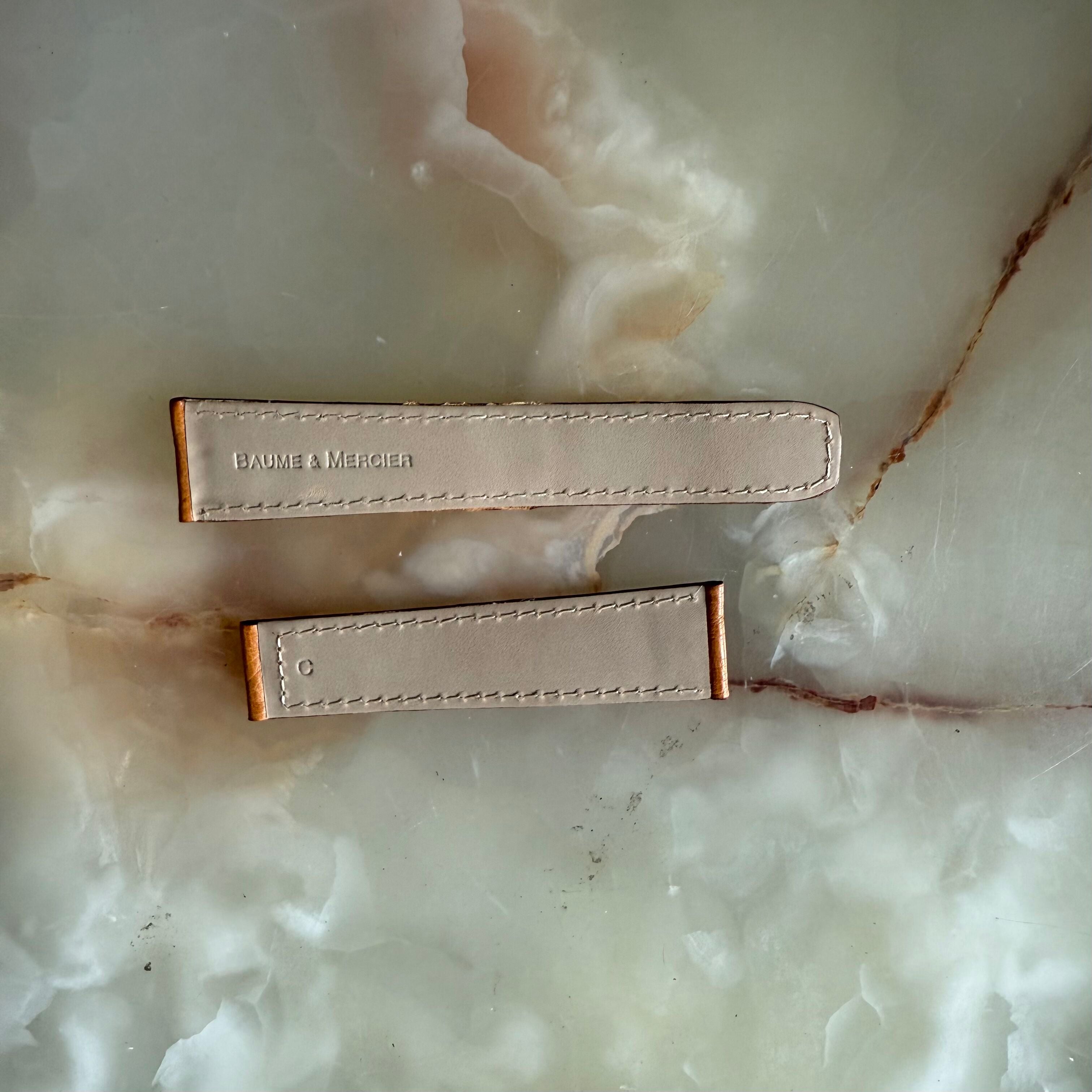 Authentic Baume & Mercier Cognac Ostrich Watch Strap Band 21mm