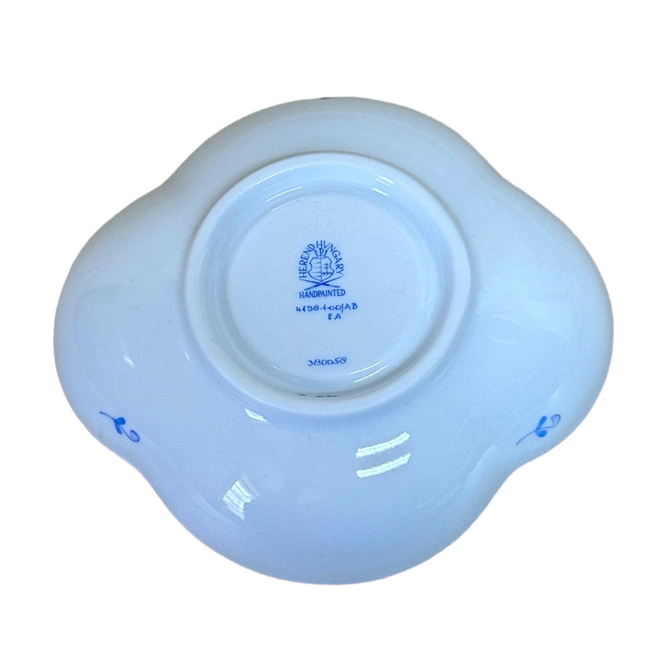 12pc Herend Chinese Bouquet Blue Flat Demitasse Cup & Saucer Set for 6