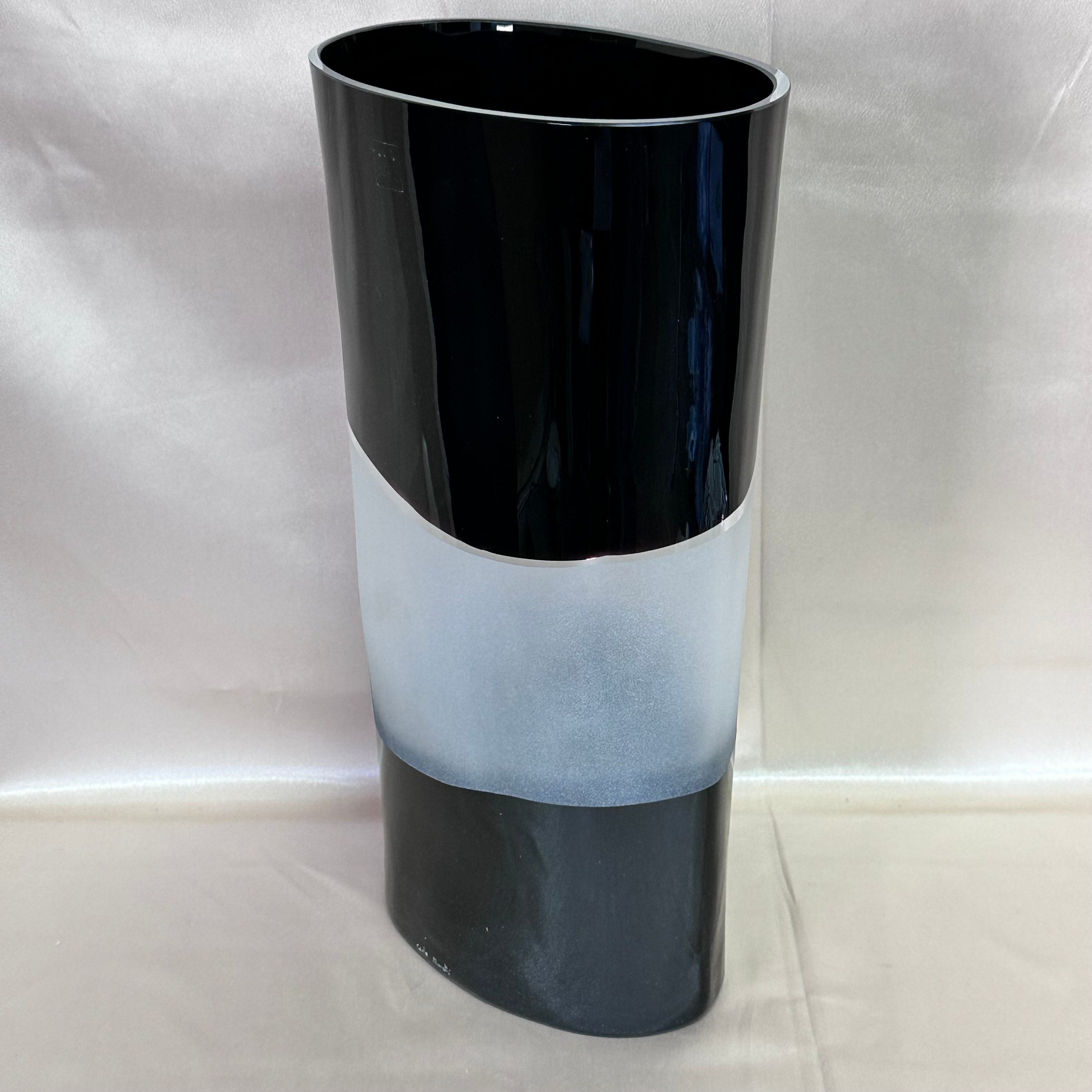 Large Carlo Moretti Nerofilm Murano Glass Vase